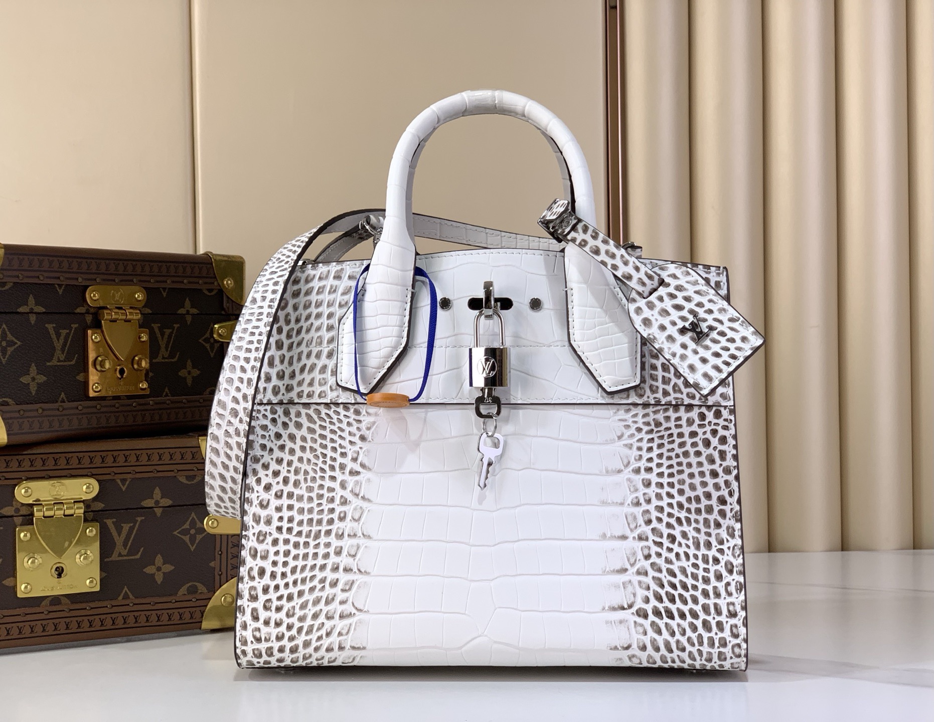 LV Style White Leather Top Handle Bag Lookbook Reference image 1