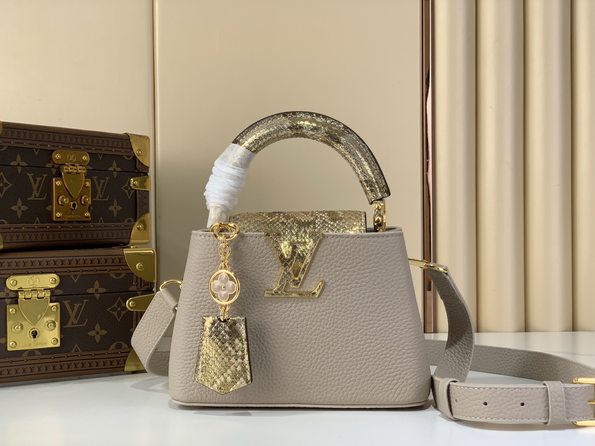 LV Style White Leather Top Handle Bag Lookbook Reference image 1