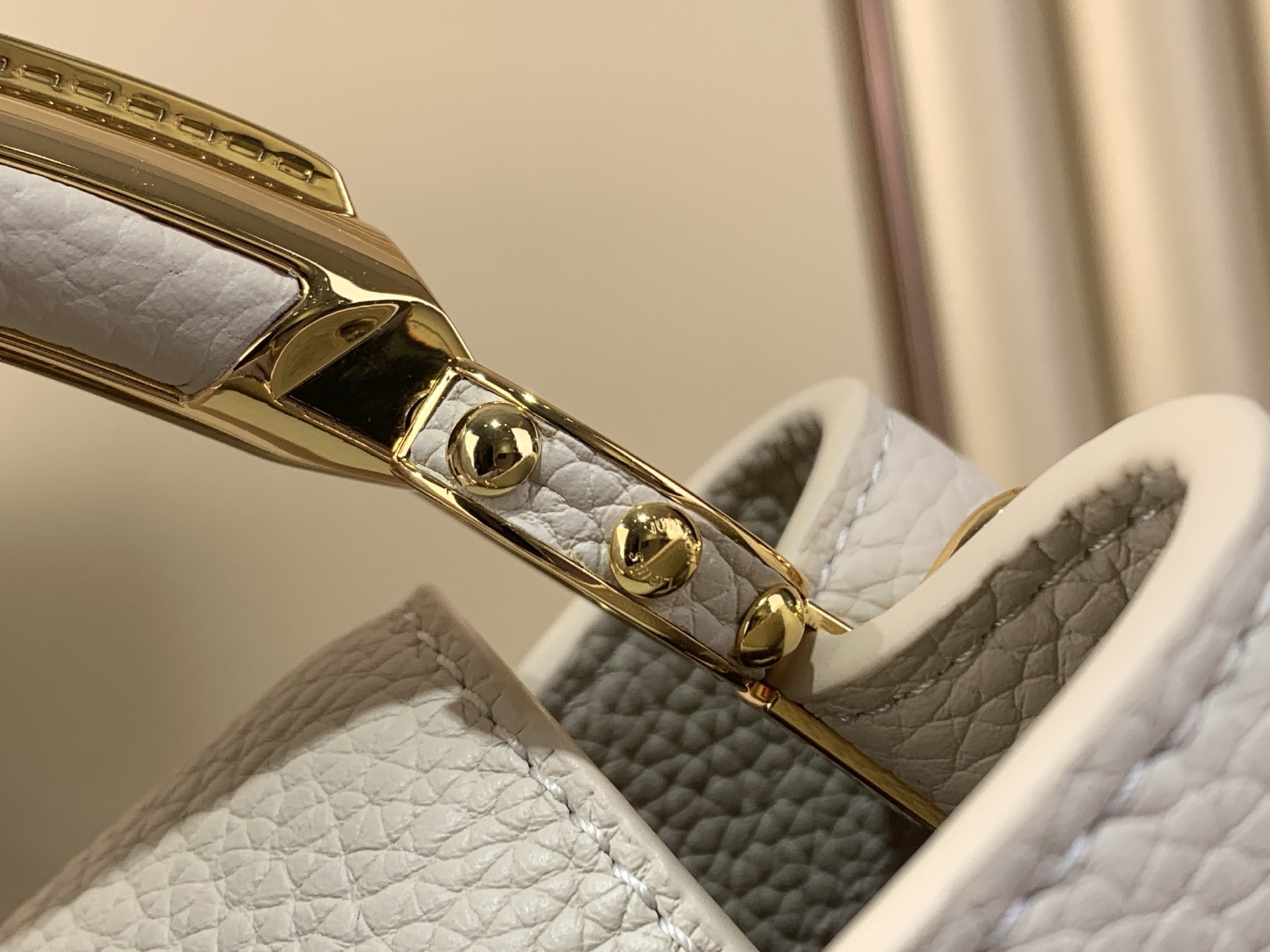 LV Style White Leather Top Handle Bag Bags Top Handle Bag detail image 7 from source 759853
