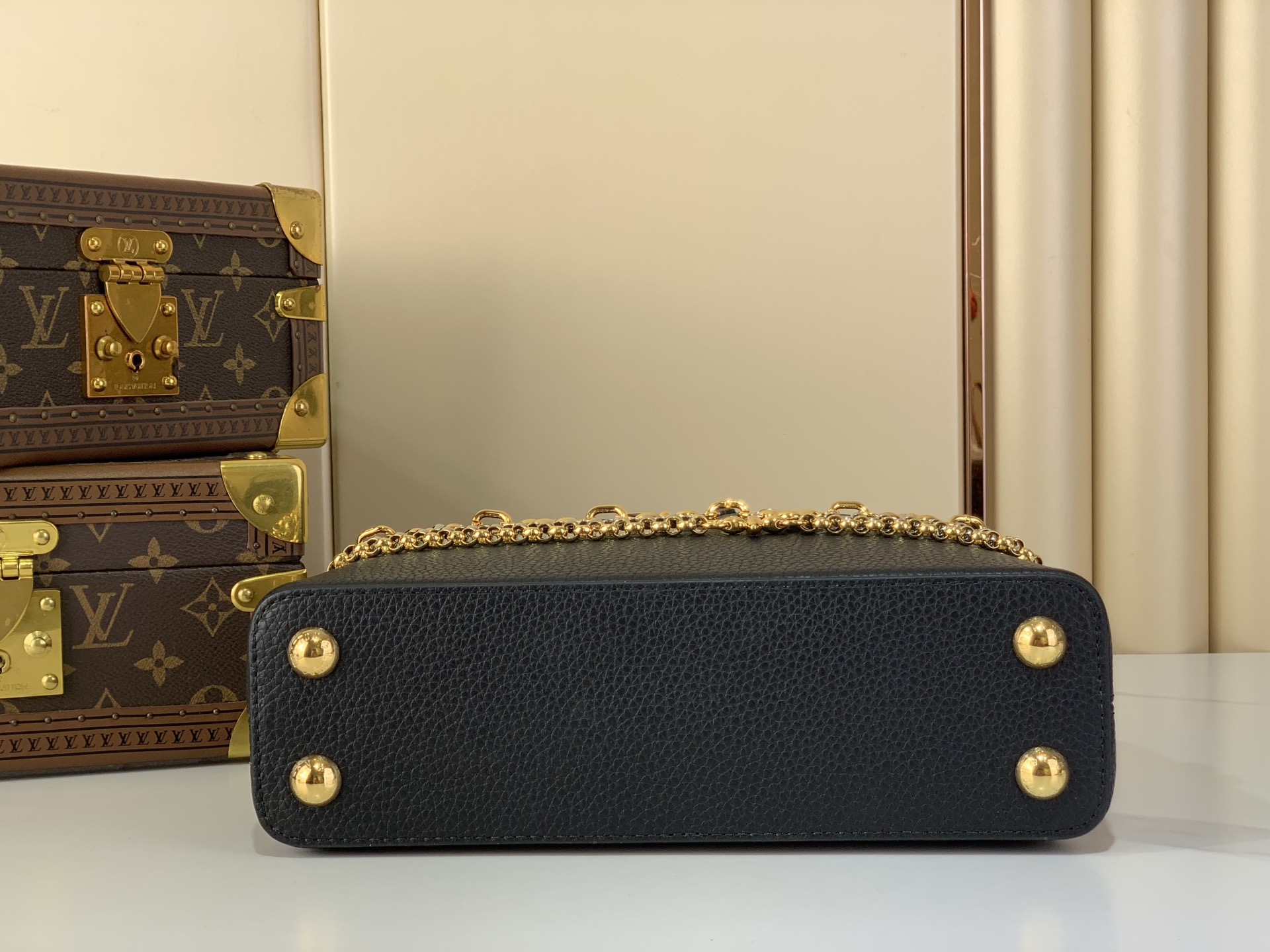 LV Style Black Leather Top Handle Bag Bags Top Handle Bag detail image 4 from source 759856
