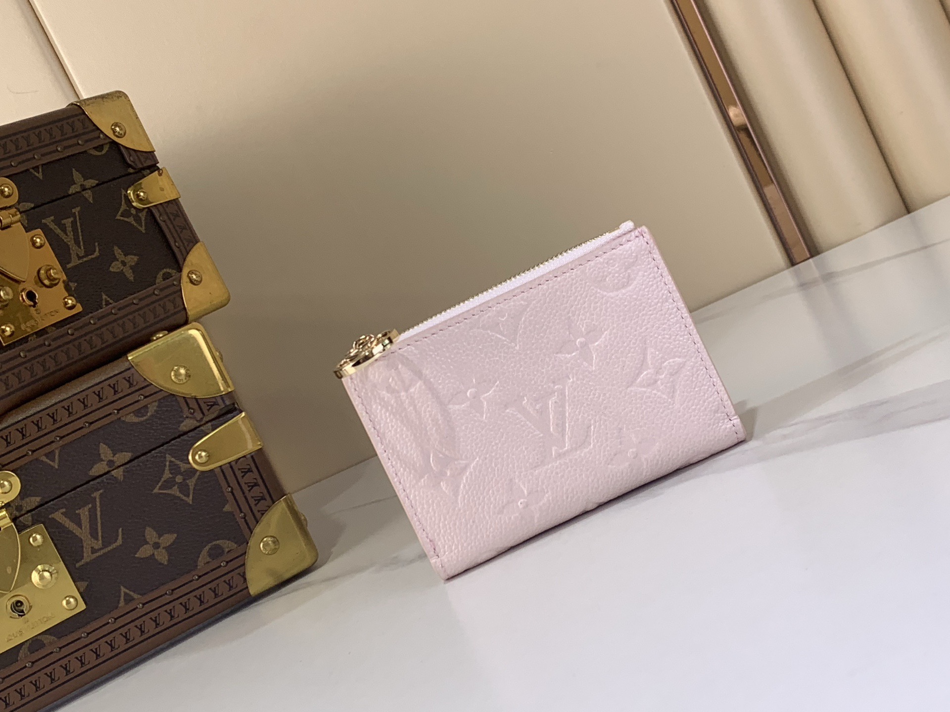 LV Style Beige Leather Wallet Lookbook Reference image 1