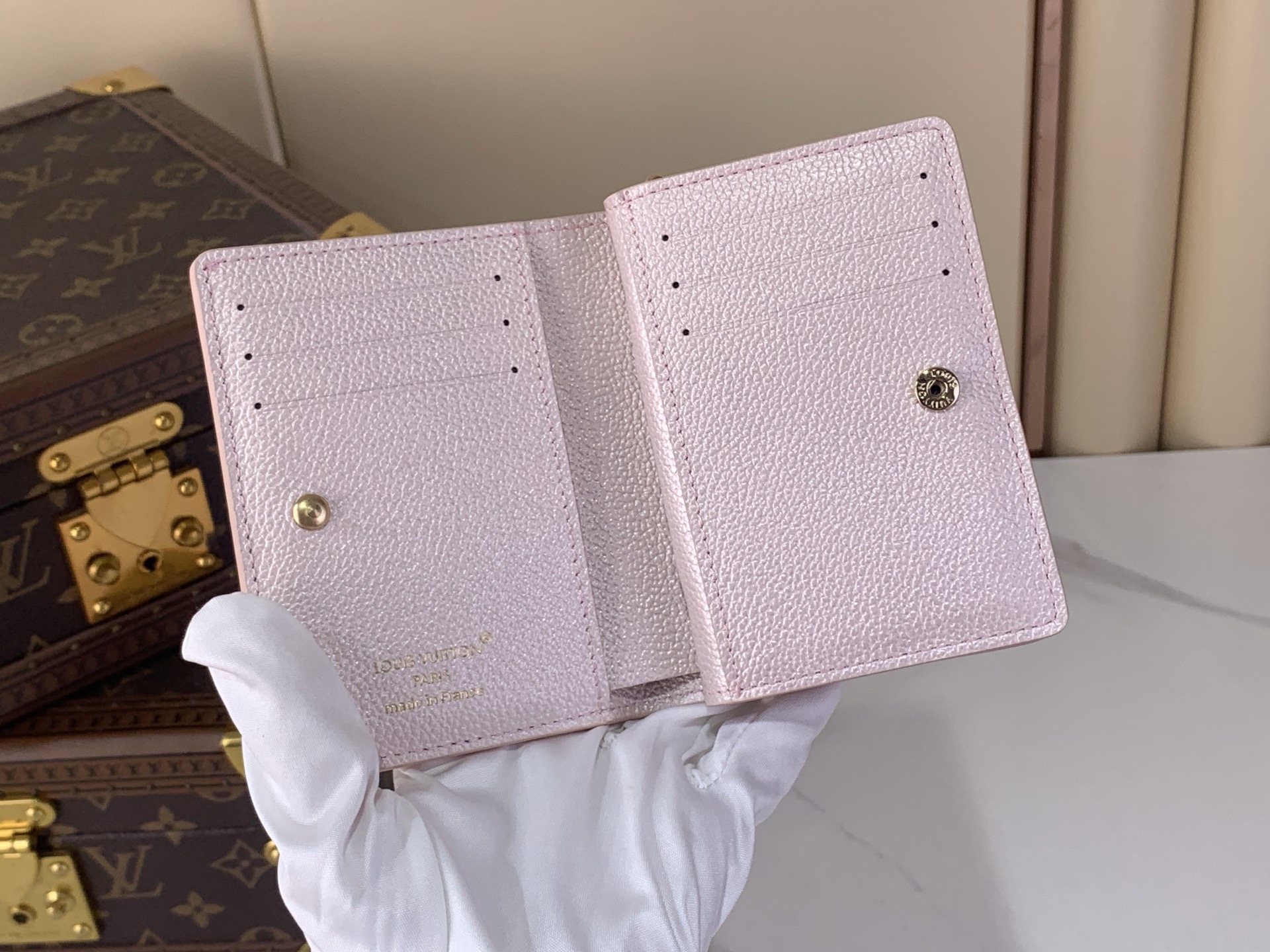 LV Style Beige Leather Wallet Bags Wallet detail image 7 from source 759888
