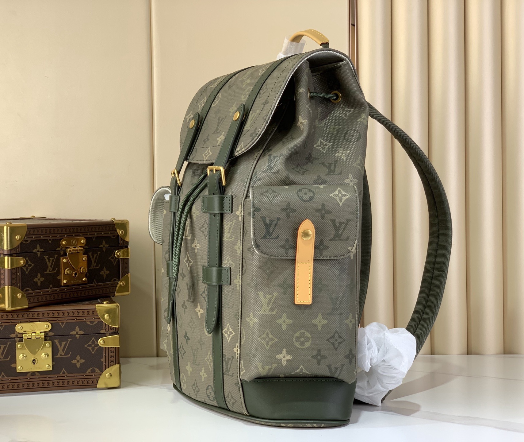 LV Style Beige Canvas Backpack Lookbook Reference image 2