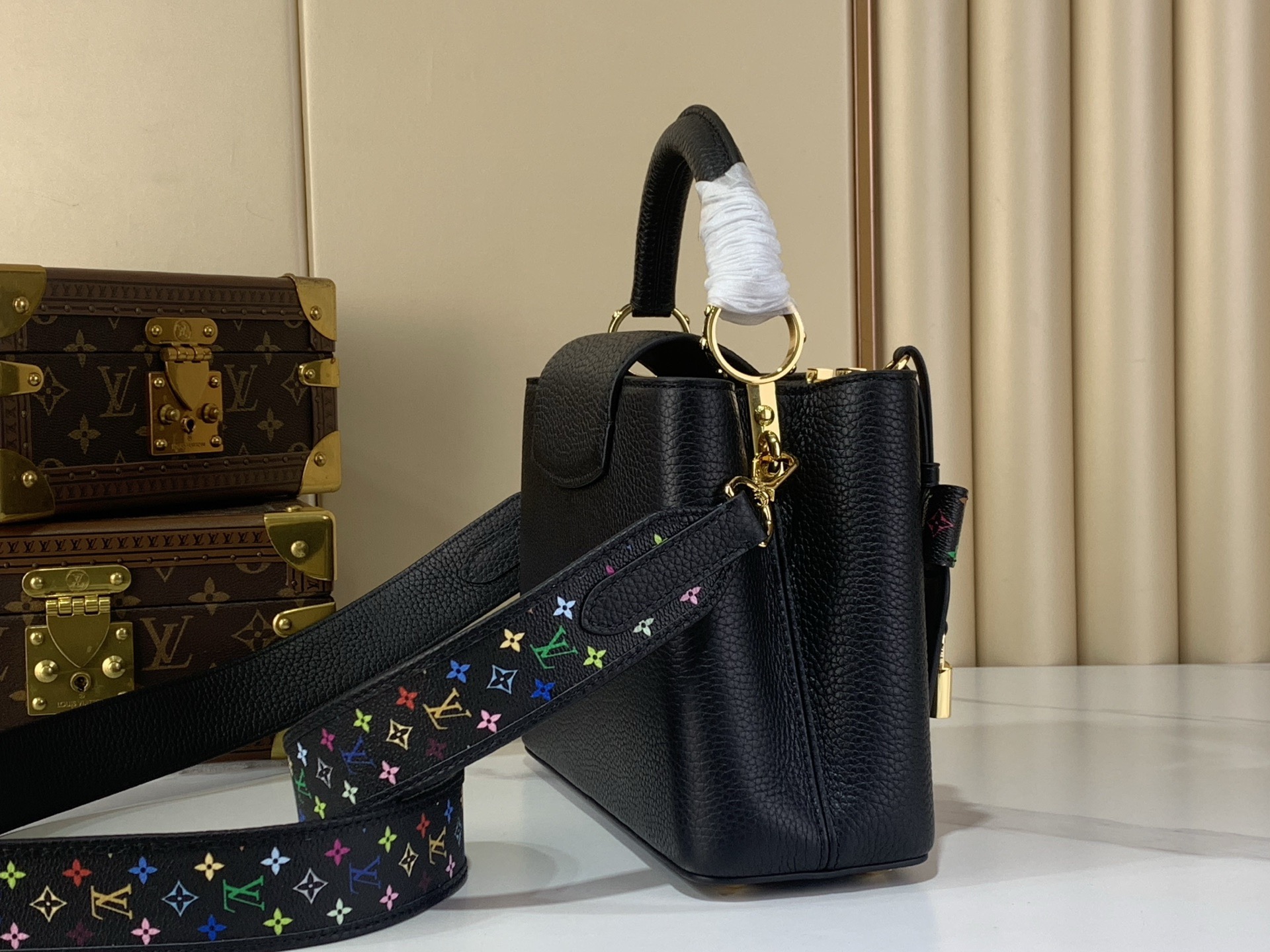LV Style Black Leather Top Handle Bag Lookbook Reference image 2
