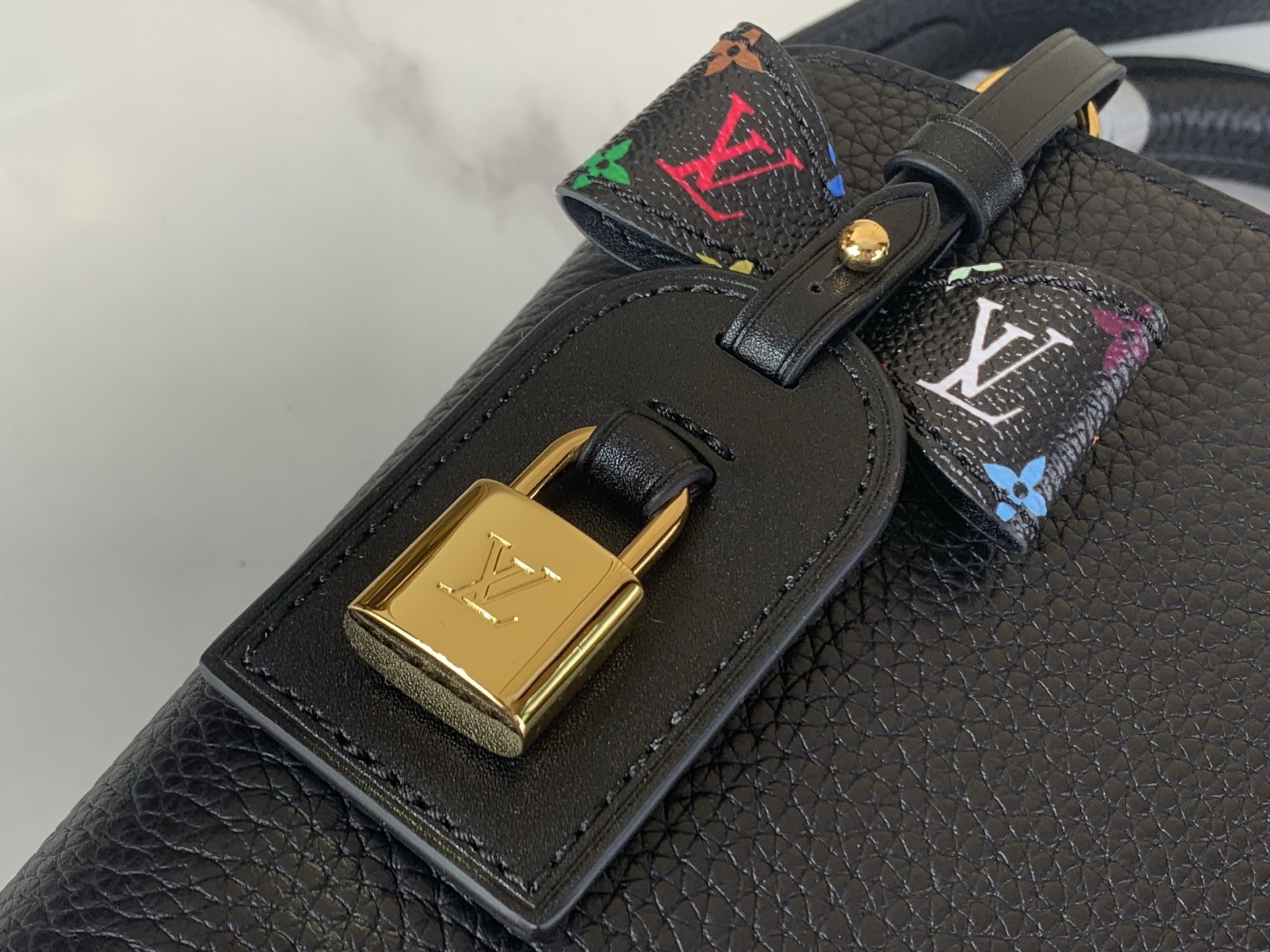 LV Style Black Leather Top Handle Bag style reference detail image 6 from source 759928
