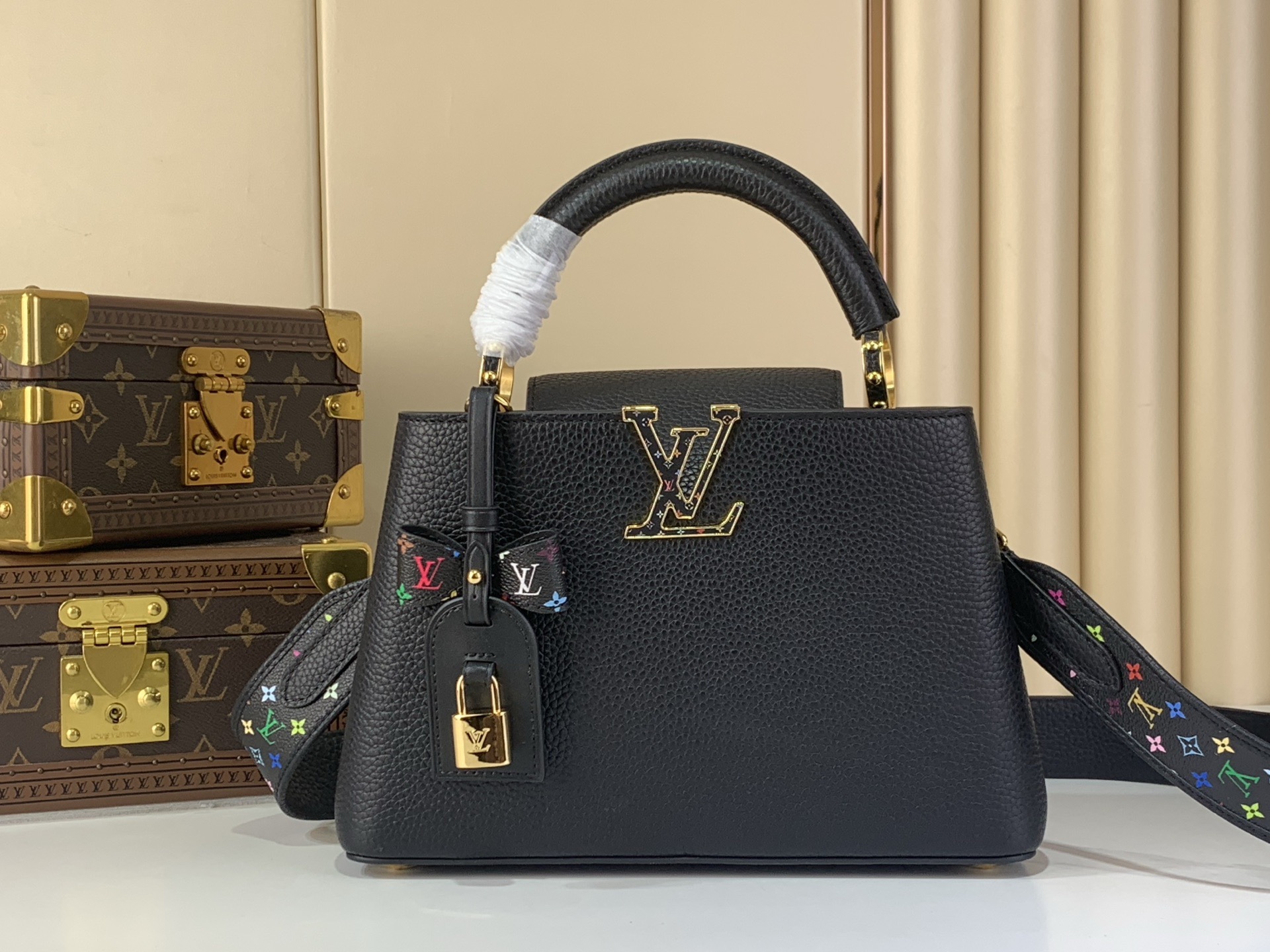 LV Style Black Leather Top Handle Bag Lookbook Reference image 1
