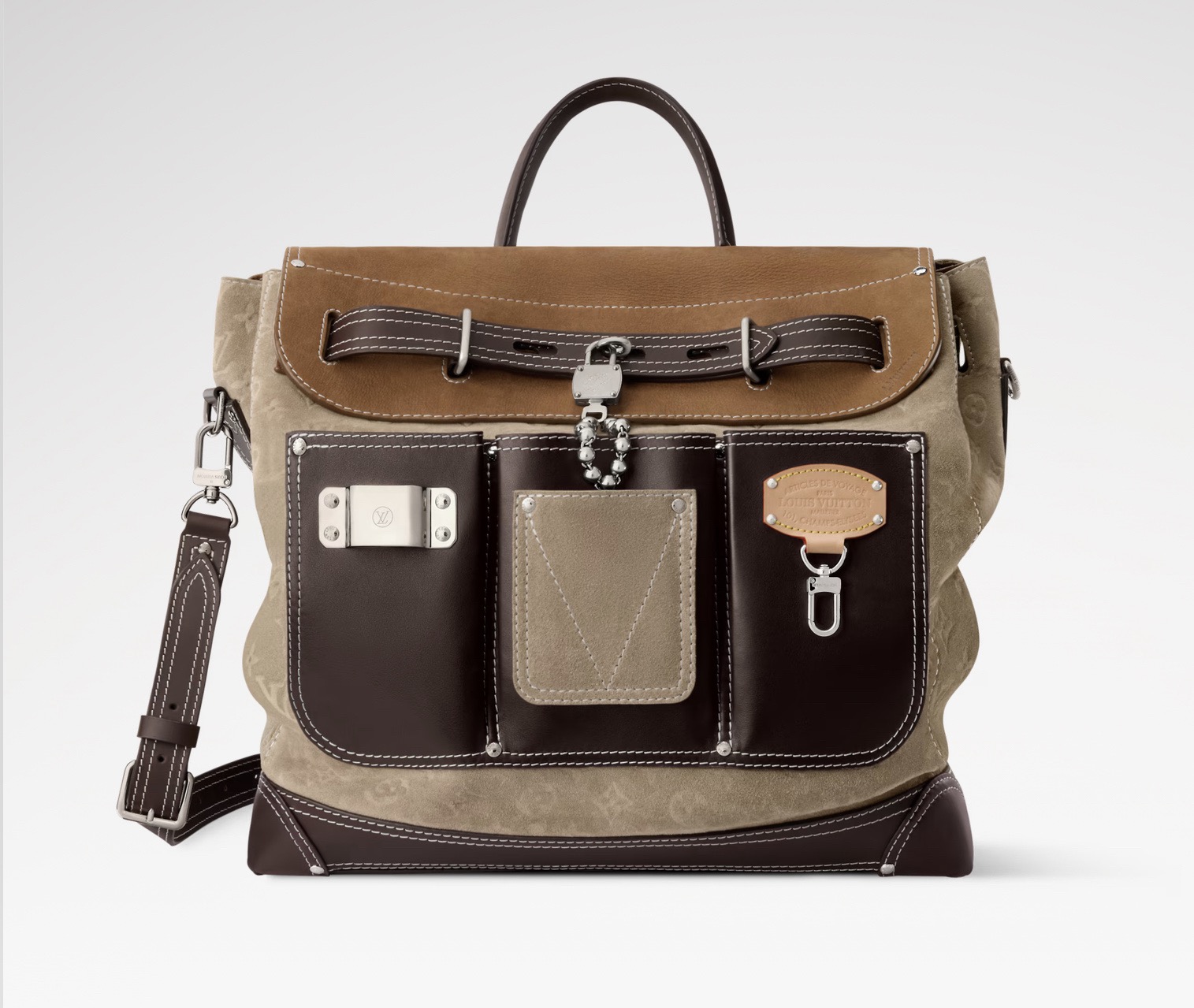 NO:676420,【STEAMER 40 handbag】m26019 color matching,19860909【STEAMER 40 手袋】 m26019 拼色,,Bag