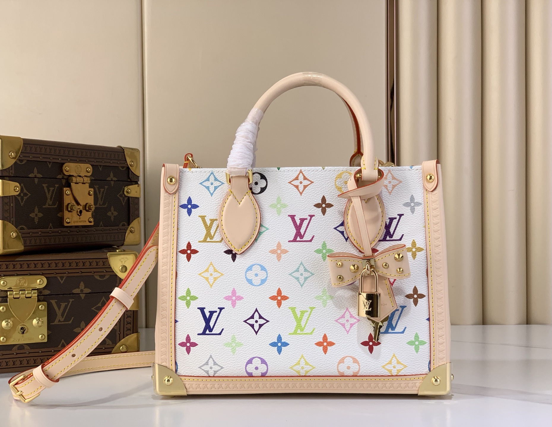 LV Style White Leather Top Handle Bag Lookbook Reference image 1