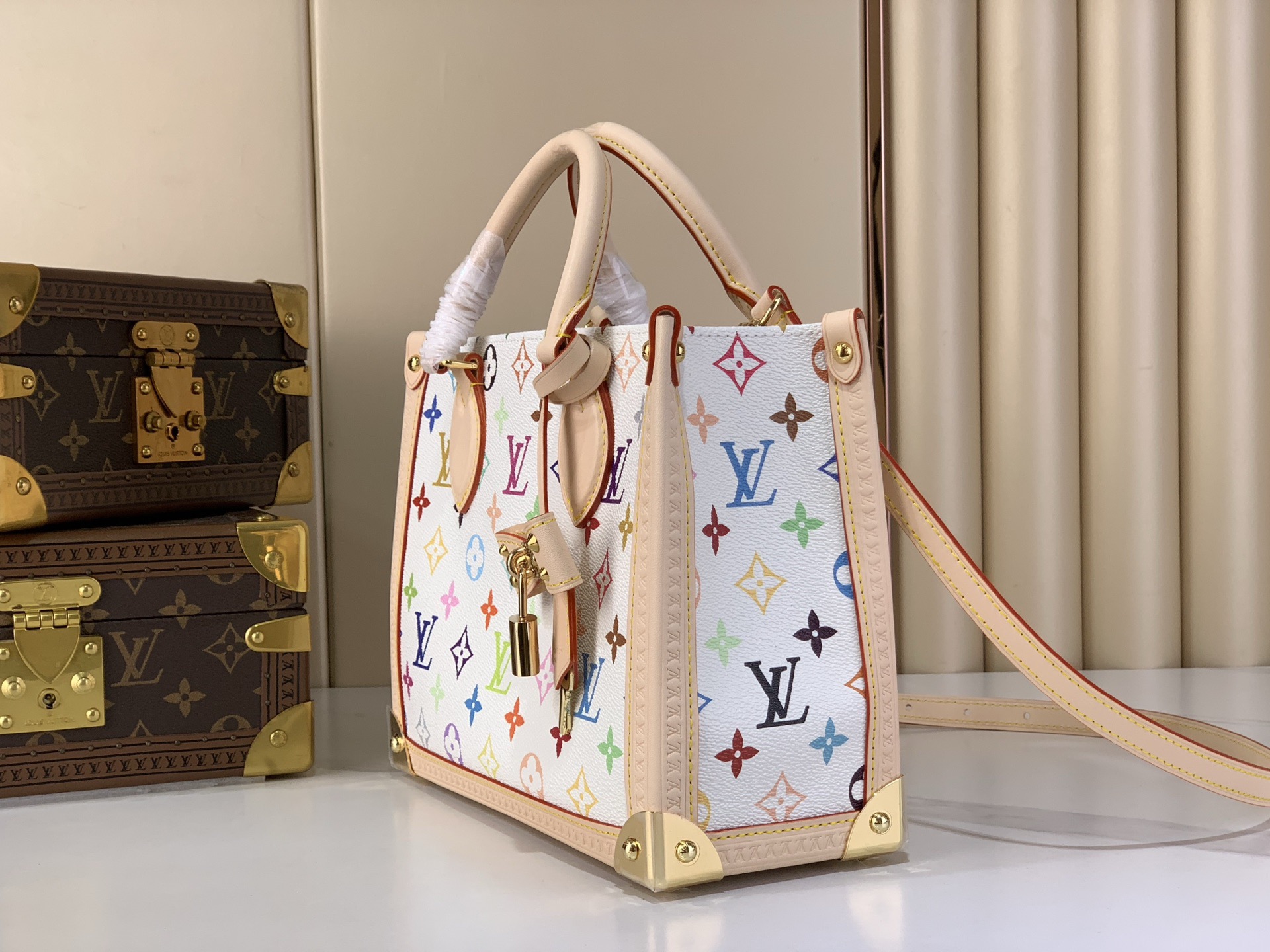 LV Style White Leather Top Handle Bag Lookbook Reference image 2