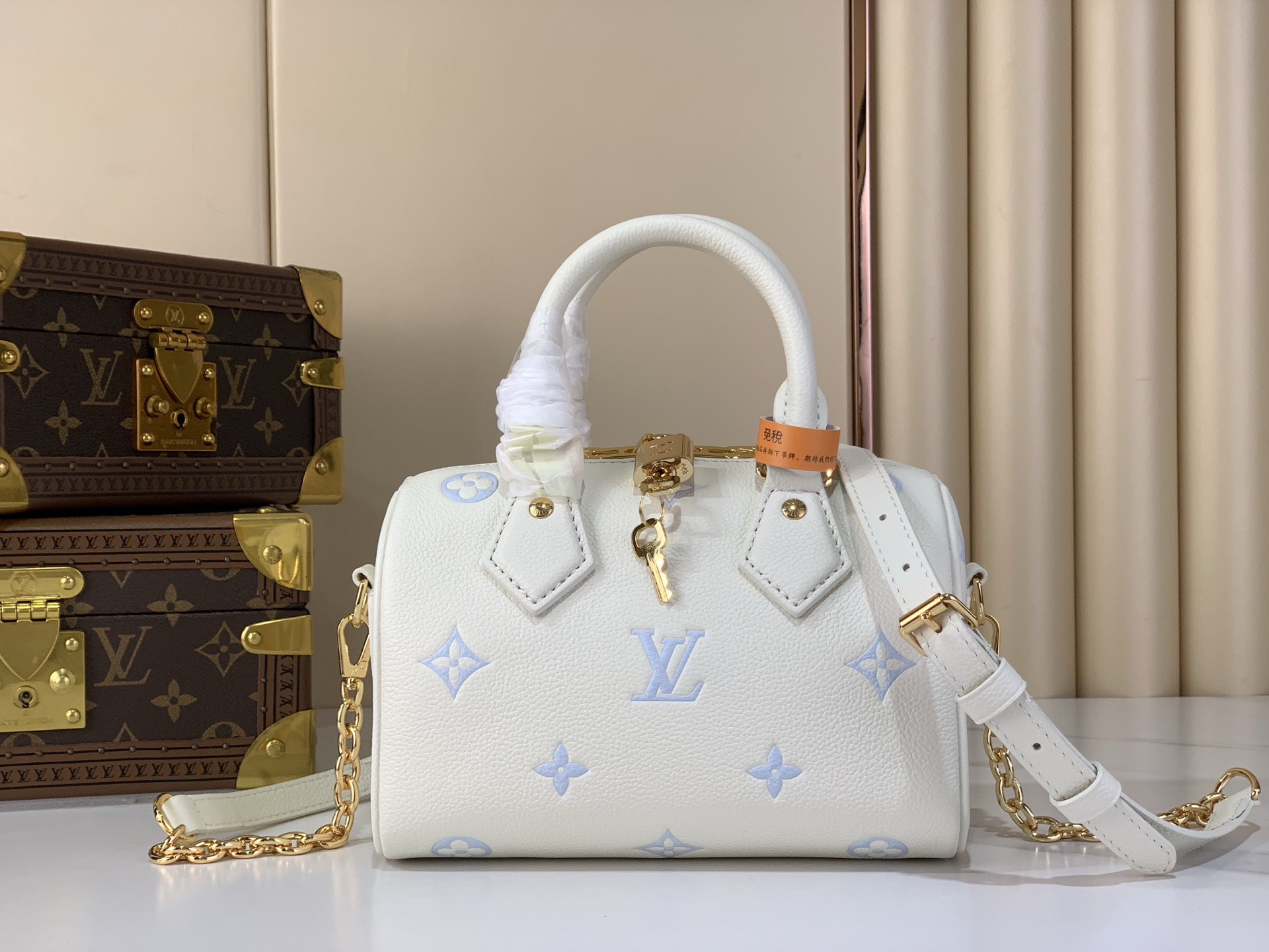 LV Style Beige Leather Top Handle Bag Lookbook Reference image 1
