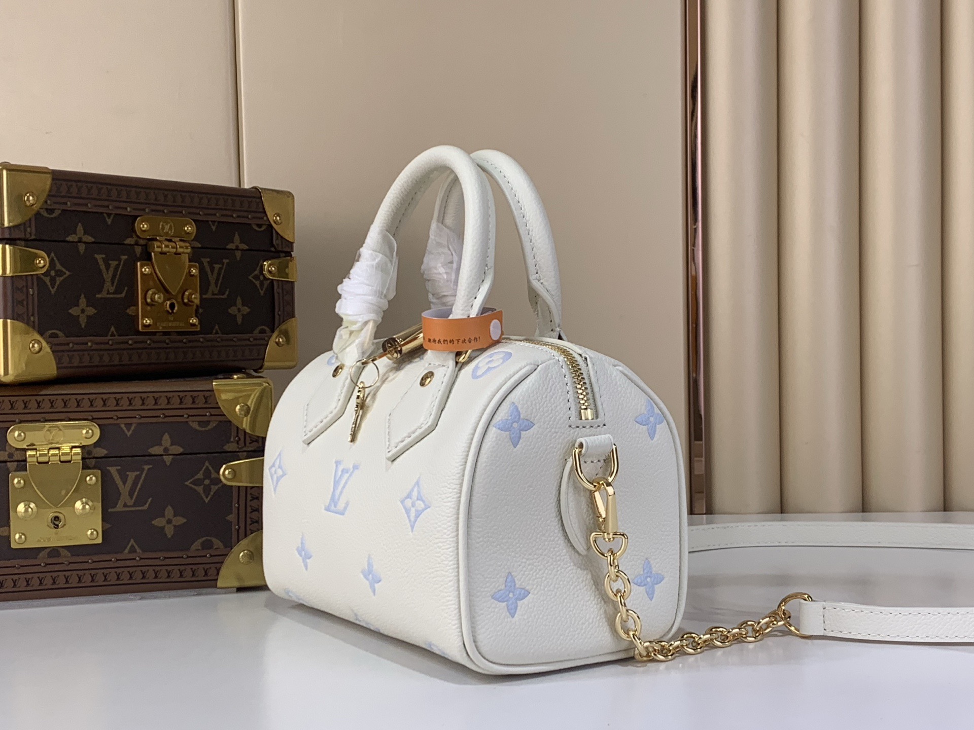 LV Style Beige Leather Top Handle Bag Lookbook Reference image 2