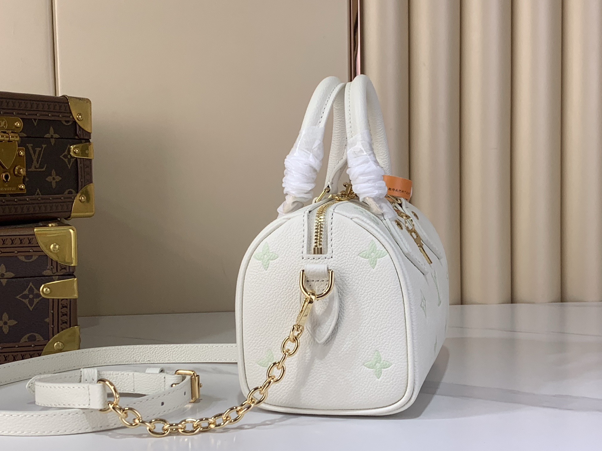 LV Style Beige Leather Top Handle Bag Lookbook Reference image 2