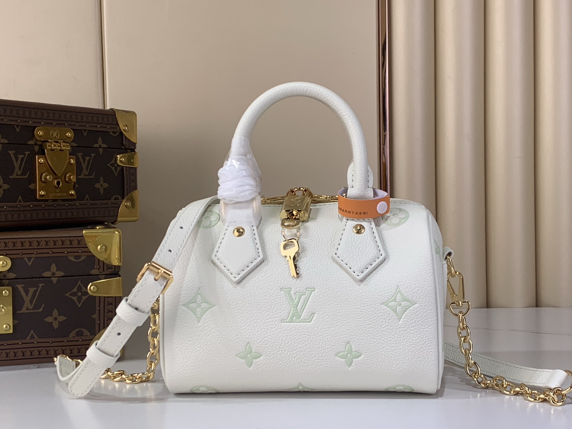 LV Style Beige Leather Top Handle Bag Lookbook Reference image 1
