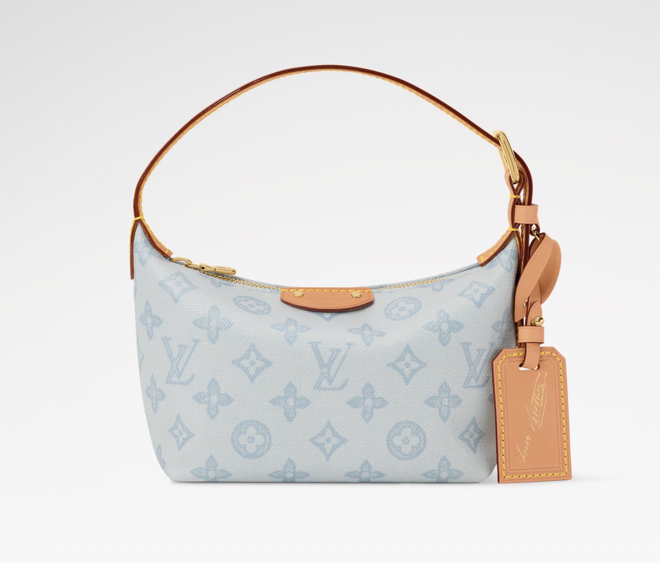 NO:687881,Top Original [Pochette Hills Handbag] m28250 Light Blue/Color This elegant Pochette Hills is re-invented on the occasion of the anniversary collection celebrating the anniversary of the Louis Vuitton Monogram pattern. This blue version is made of Monogram Origine hr canvas, sublimated with smooth cowhide leather and decorated with a removable address bracket that pays homage to the house's traveling heritage. Its ideal size can accommodate daily essentials, while its adjustable handles provide refined wear.  Dimensions 18.5 x 11 x 6.5 cm.4015055 (length x height x width),,louis vuitton,cowhide19860909顶级原单【Pochette Hills 手袋】m28250 浅蓝色/彩色 这款优雅的Pochette Hills是在庆祝Louis Vuitton Monogram 图案周年的周年纪念系列之际重新发明的.这款蓝色版本由Monogram Origine hr帆布制成,用光滑的牛皮装饰升华,并装饰有可拆卸的地址支架,向房子旅行的遗产致敬.其理想的尺寸可以容纳日常必需品,而其可调节的手柄提供了精致的穿着. 尺寸18.5 x 11 x 6.5厘米.4015055（长度x高度x宽度）,,louis vuitton,cowhide,Bag