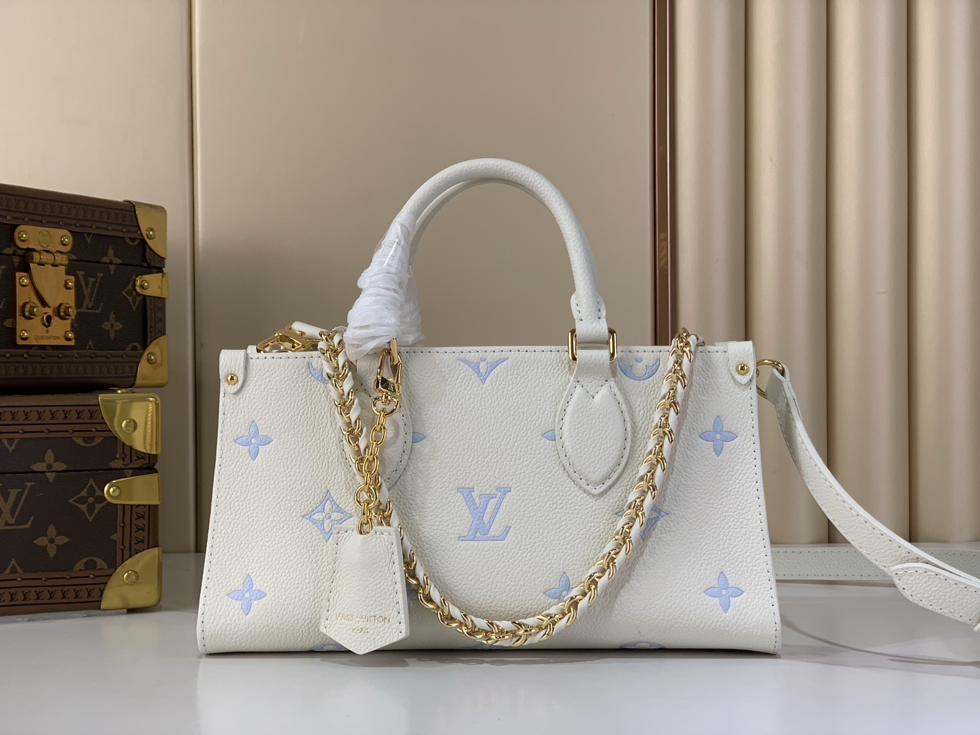 LV Style Beige Leather Top Handle Bag Lookbook Reference image 1