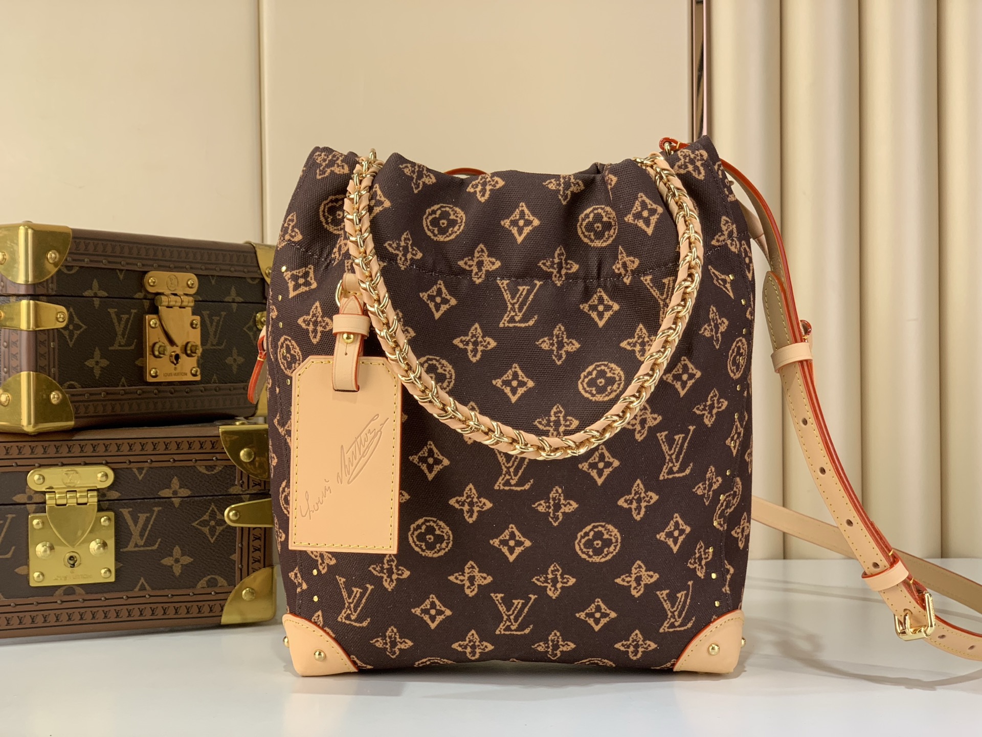 LV Style Brown Canvas Top Handle Bag Bags Top Handle Bag detail image 1 from source 765182