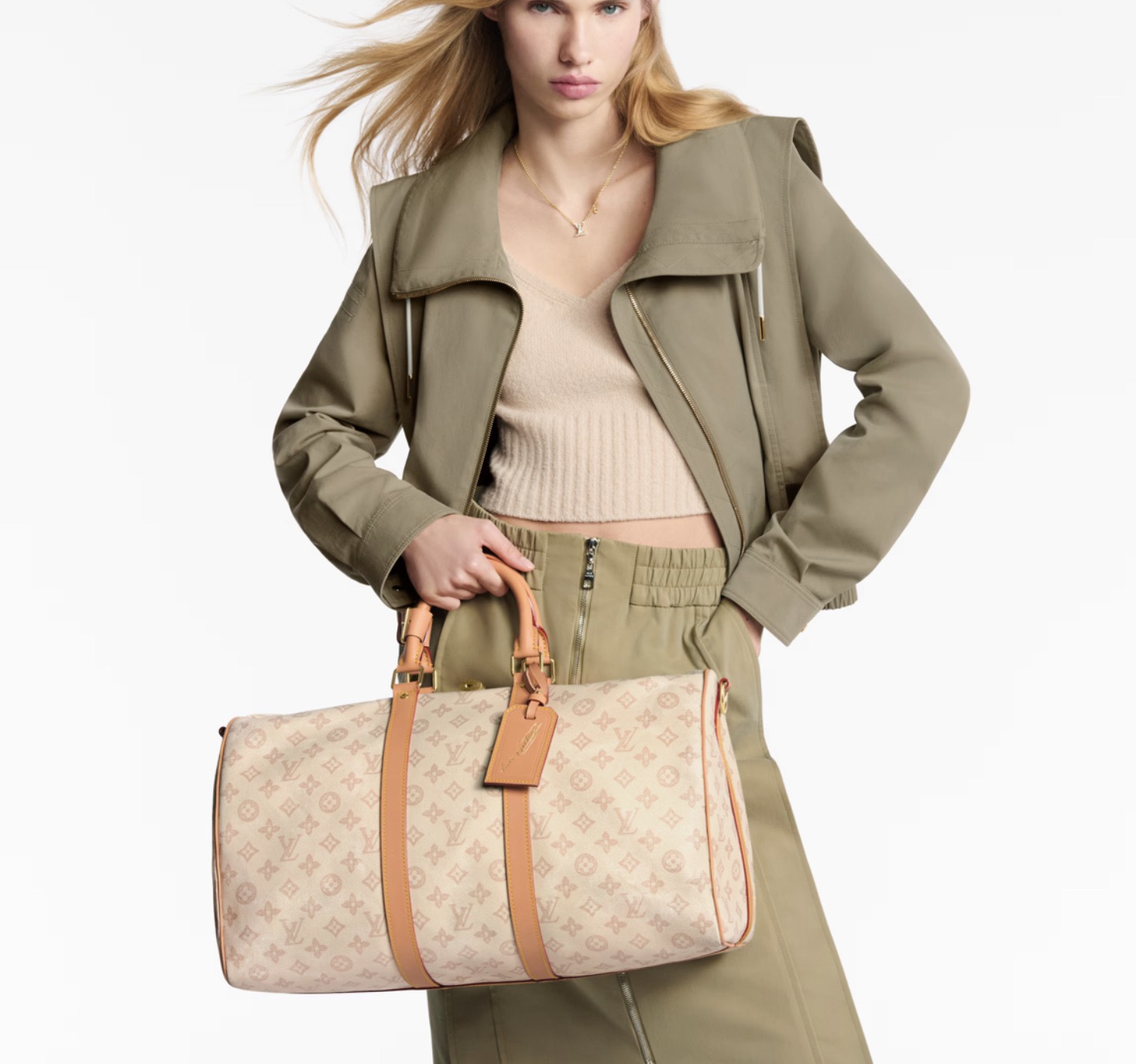 LV Style White Canvas Travel Bag Bags Travel Bag detail image 6 from source 765188