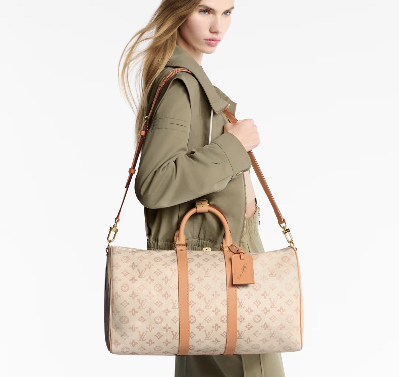 LV Style White Canvas Travel Bag Bags Travel Bag detail image 7 from source 765188