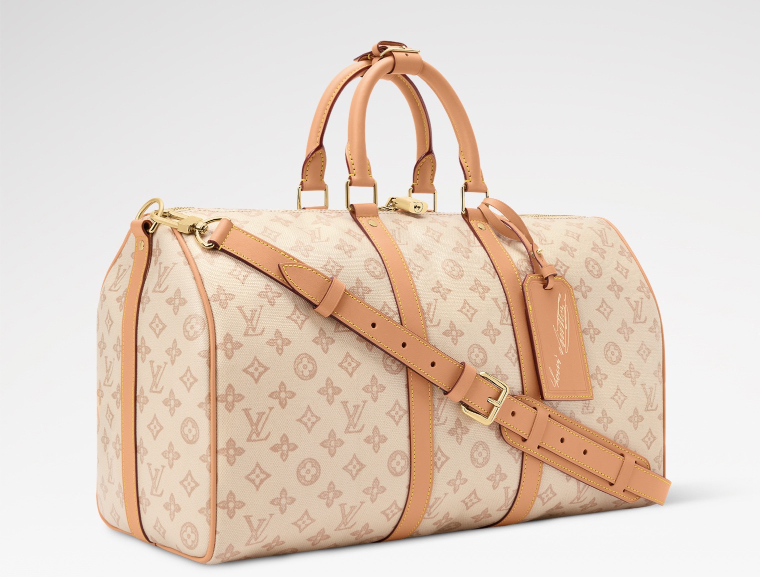LV Style White Canvas Travel Bag Bags Travel Bag detail image 2 from source 765188