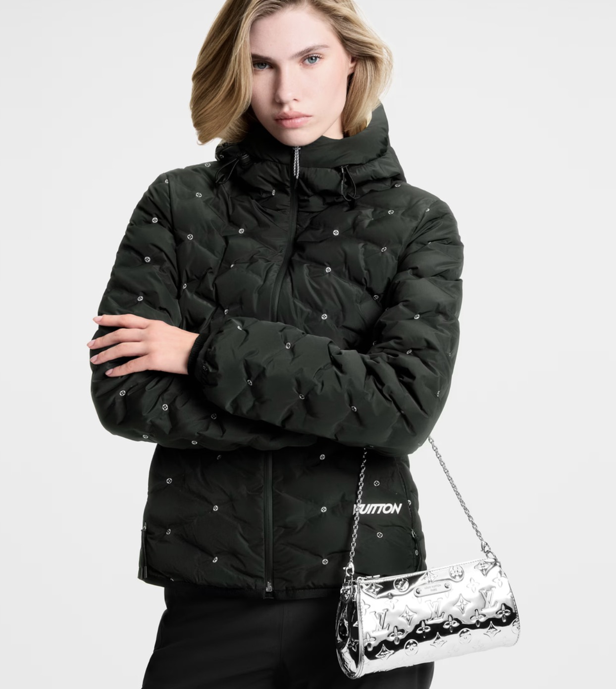 NO:717993,[ochette Eva handbag] m26100 silver (patent leather) model picture,19860909【ochette Eva手袋】 m26100 银色（漆皮） 模特图,,Bag