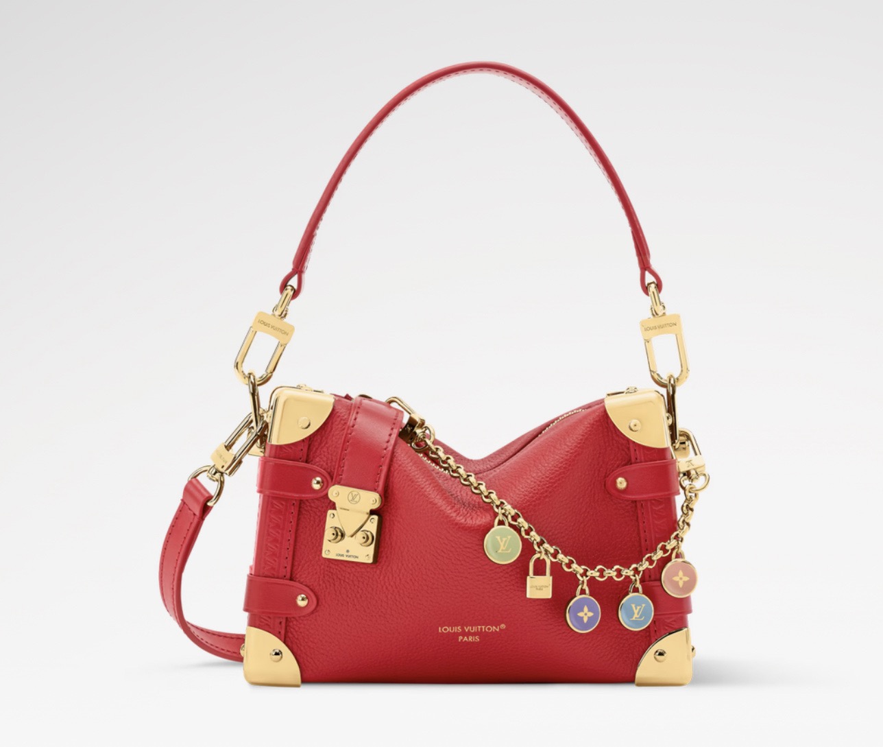 NO:717951,[SIDE TRUNK small handbag] m27438 red official website picture,19860909【SIDE TRUNK 小号手袋】 m27438 红色 官网图,,Bag