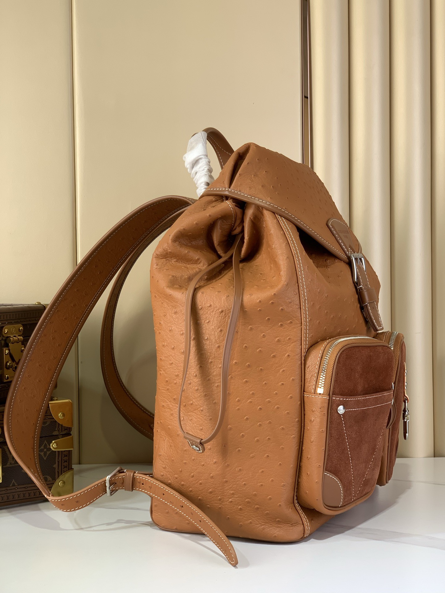 LV Style Brown Leather Backpack Bags Backpack detail image 2 from source 765175
