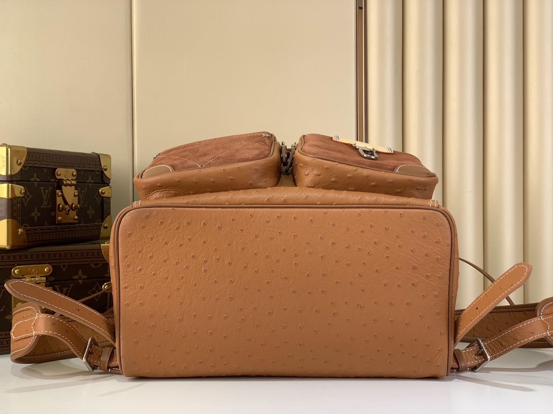 LV Style Brown Leather Backpack Bags Backpack detail image 4 from source 765175