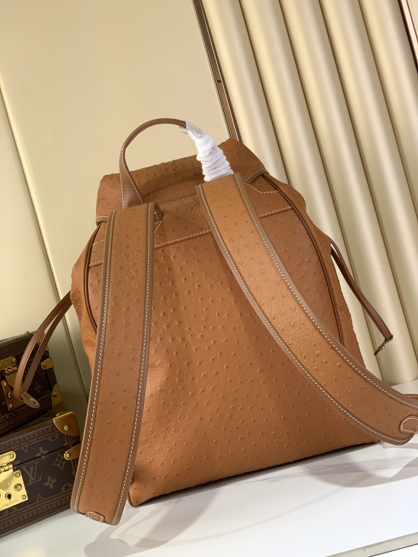 LV Style Brown Leather Backpack Bags Backpack detail image 3 from source 765175