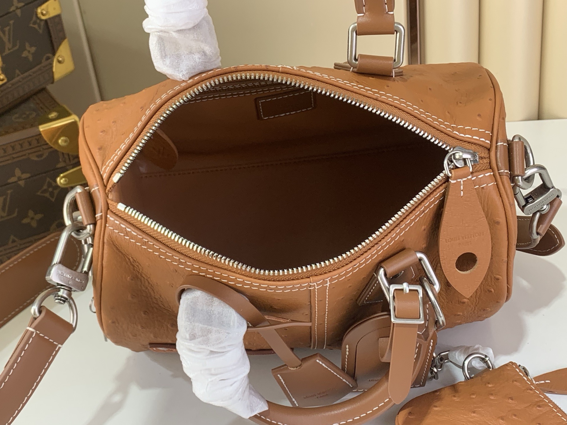 LV Style Brown Leather Top Handle Bag Bags Top Handle Bag detail image 9 from source 765176