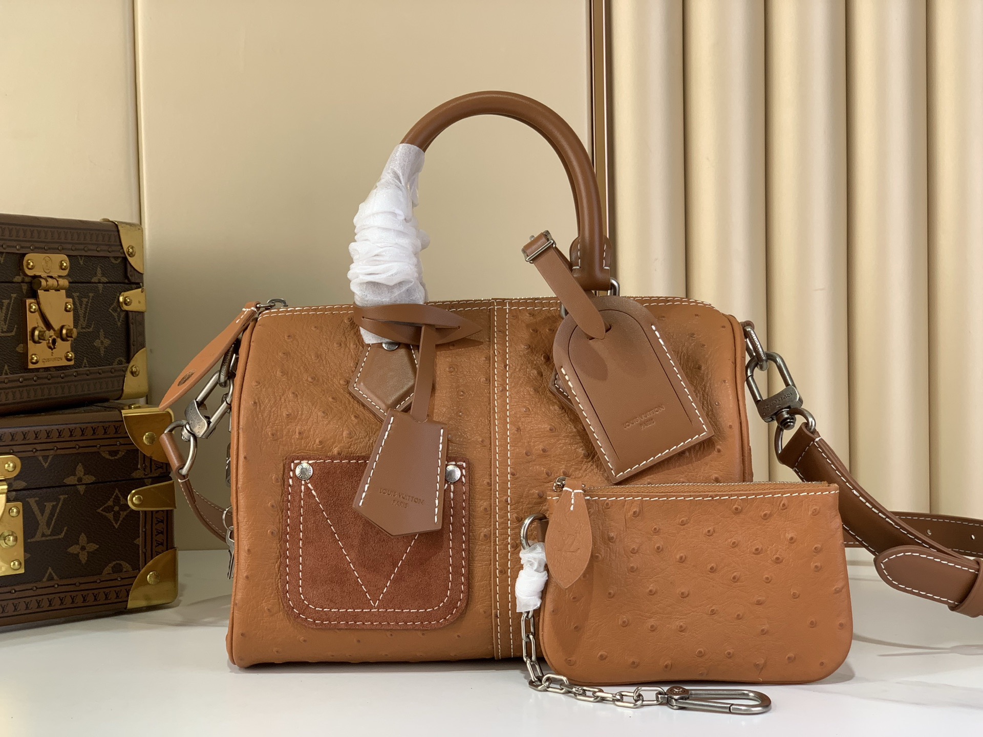 LV Style Brown Leather Top Handle Bag Bags Top Handle Bag detail image 1 from source 765176