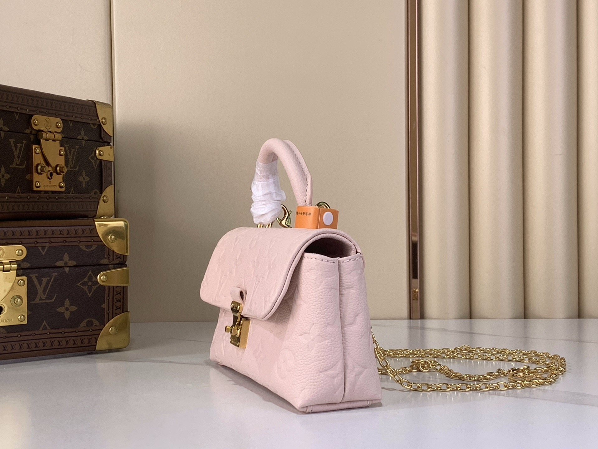 LV Style Beige Leather Top Handle Bag style reference detail image 2 from source 765173