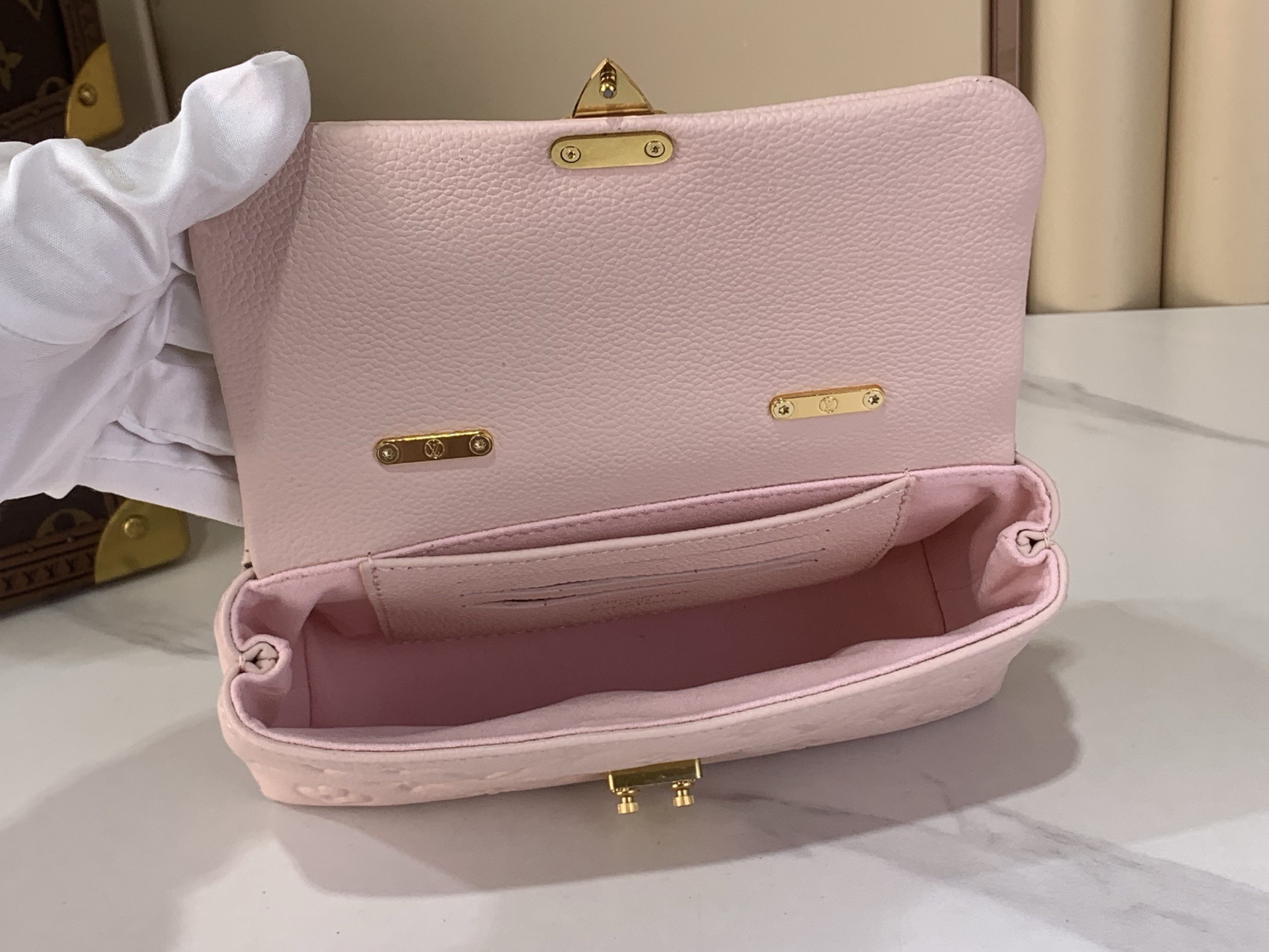 LV Style Beige Leather Top Handle Bag style reference detail image 9 from source 765173