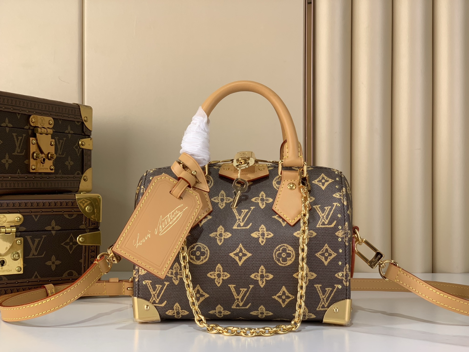 LV Style Brown Leather Top Handle Bag Bags Top Handle Bag detail image 1 from source 770221