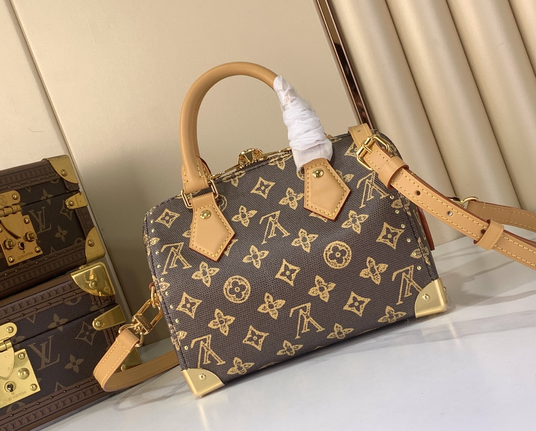 LV Style Brown Leather Top Handle Bag Bags Top Handle Bag detail image 3 from source 770221