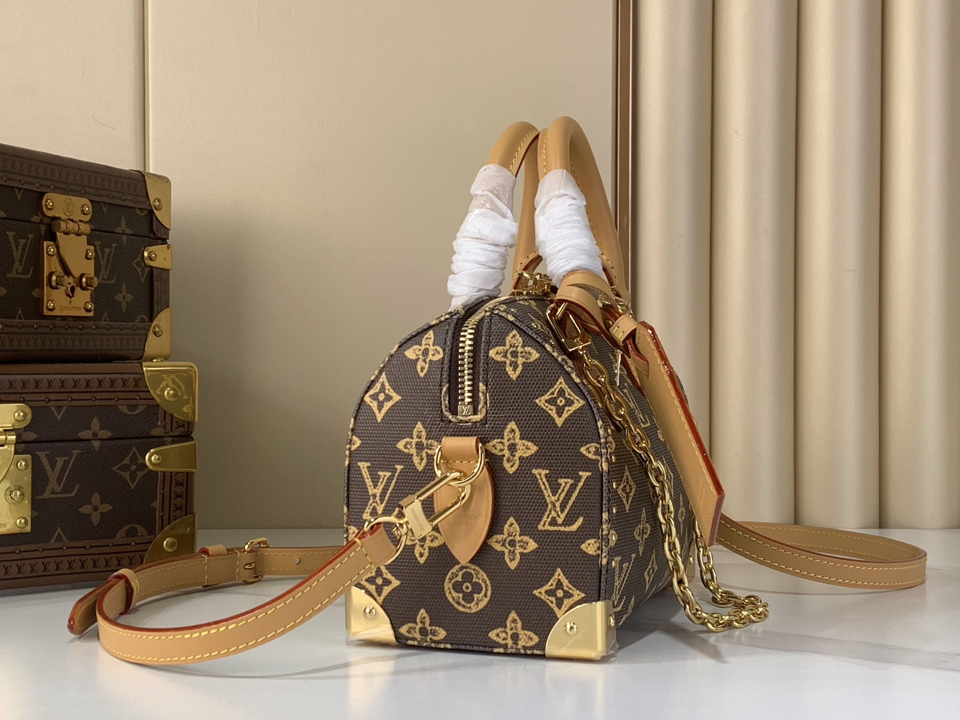 LV Style Brown Leather Top Handle Bag Bags Top Handle Bag detail image 2 from source 770221