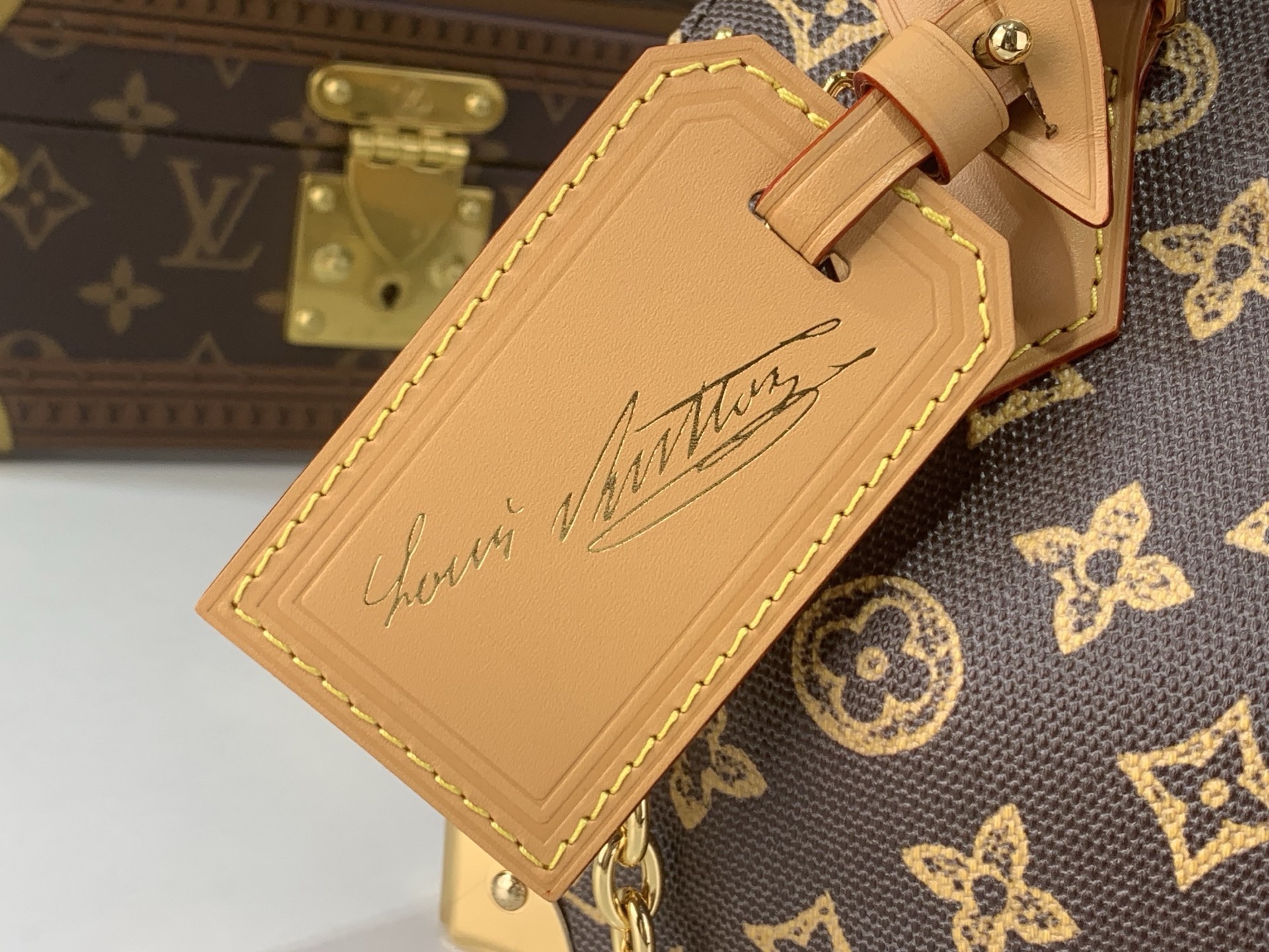 LV Style Brown Leather Top Handle Bag Bags Top Handle Bag detail image 5 from source 770221