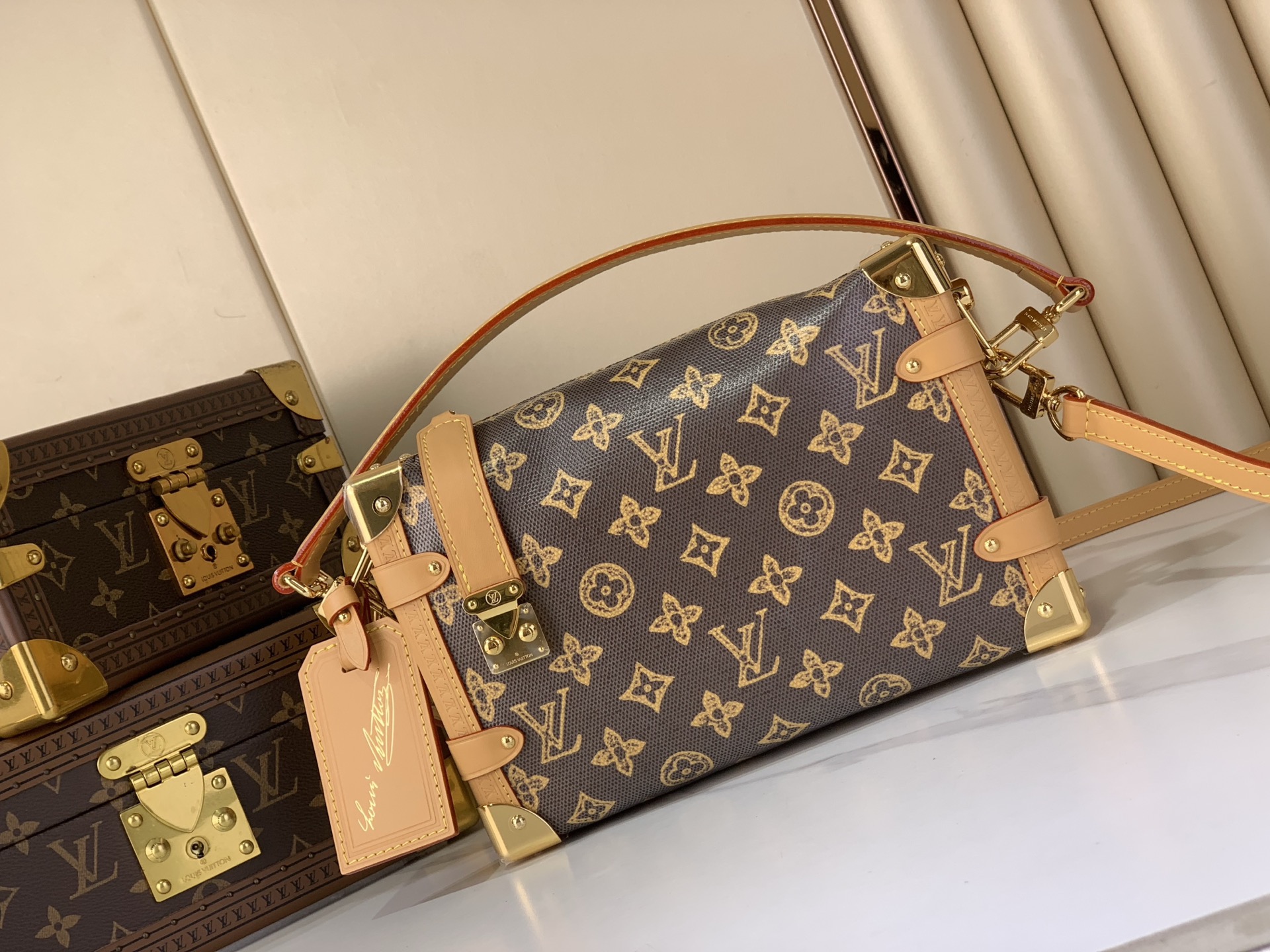 LV Style Brown Leather Top Handle Bag Bags Top Handle Bag detail image 1 from source 770220