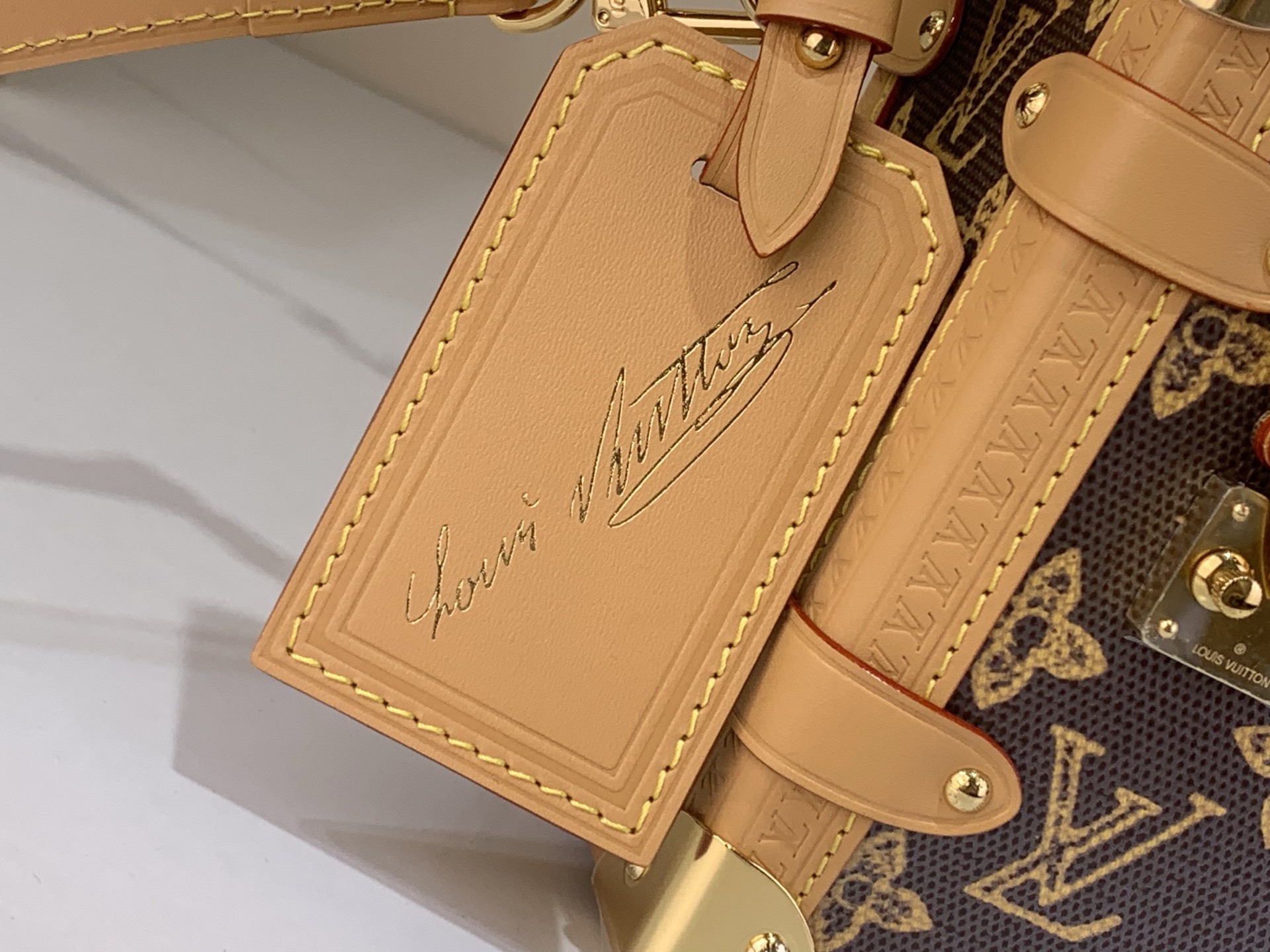 LV Style Brown Leather Top Handle Bag Bags Top Handle Bag detail image 5 from source 770220