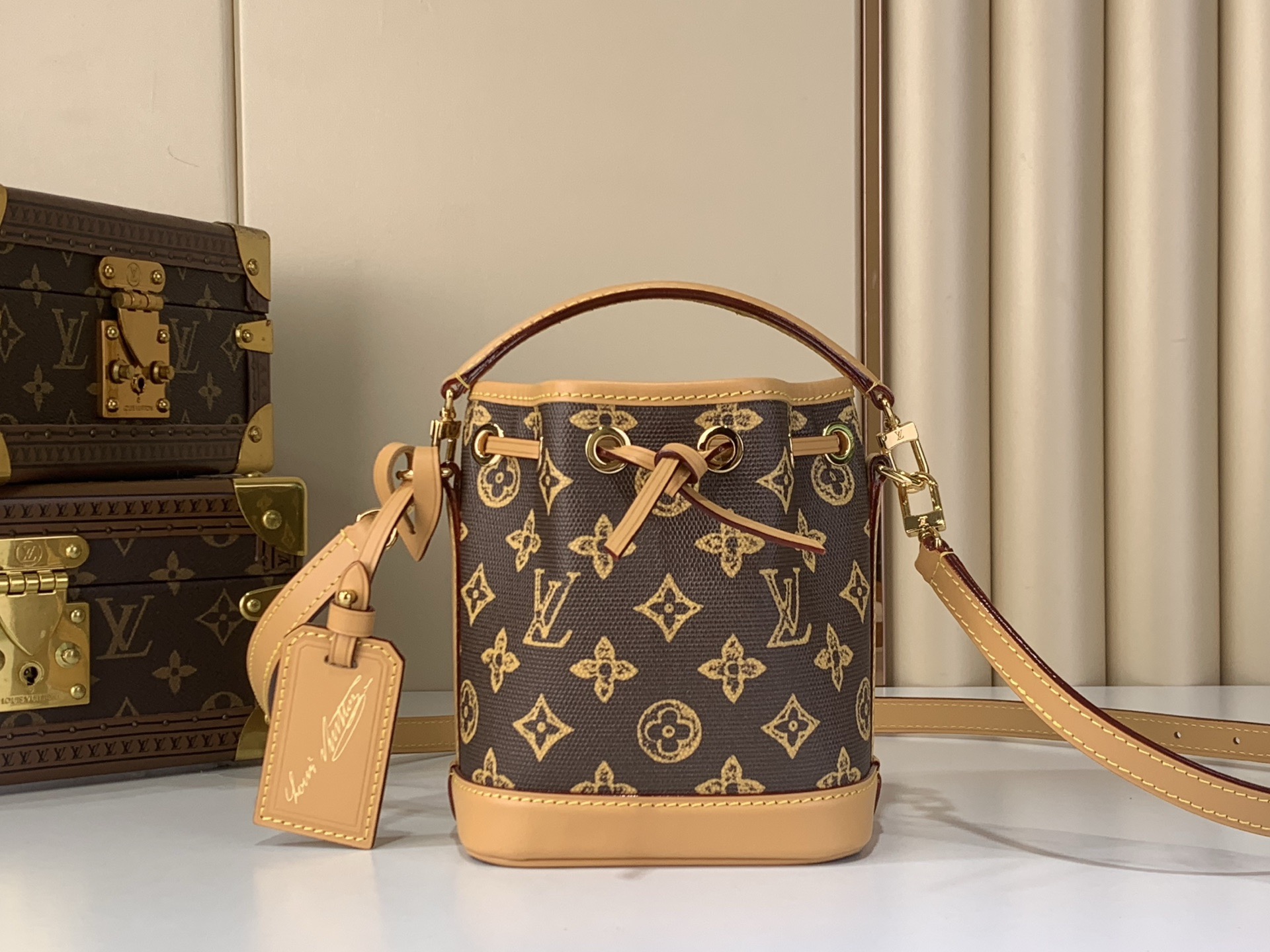 LV Style Brown Leather Top Handle Bag style reference detail image 1 from source 770223