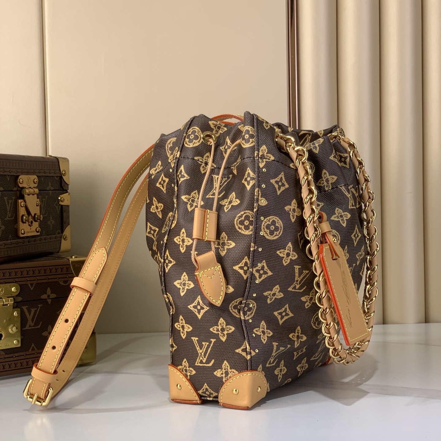 LV Style Brown Canvas Top Handle Bag Bags Top Handle Bag detail image 2 from source 770219