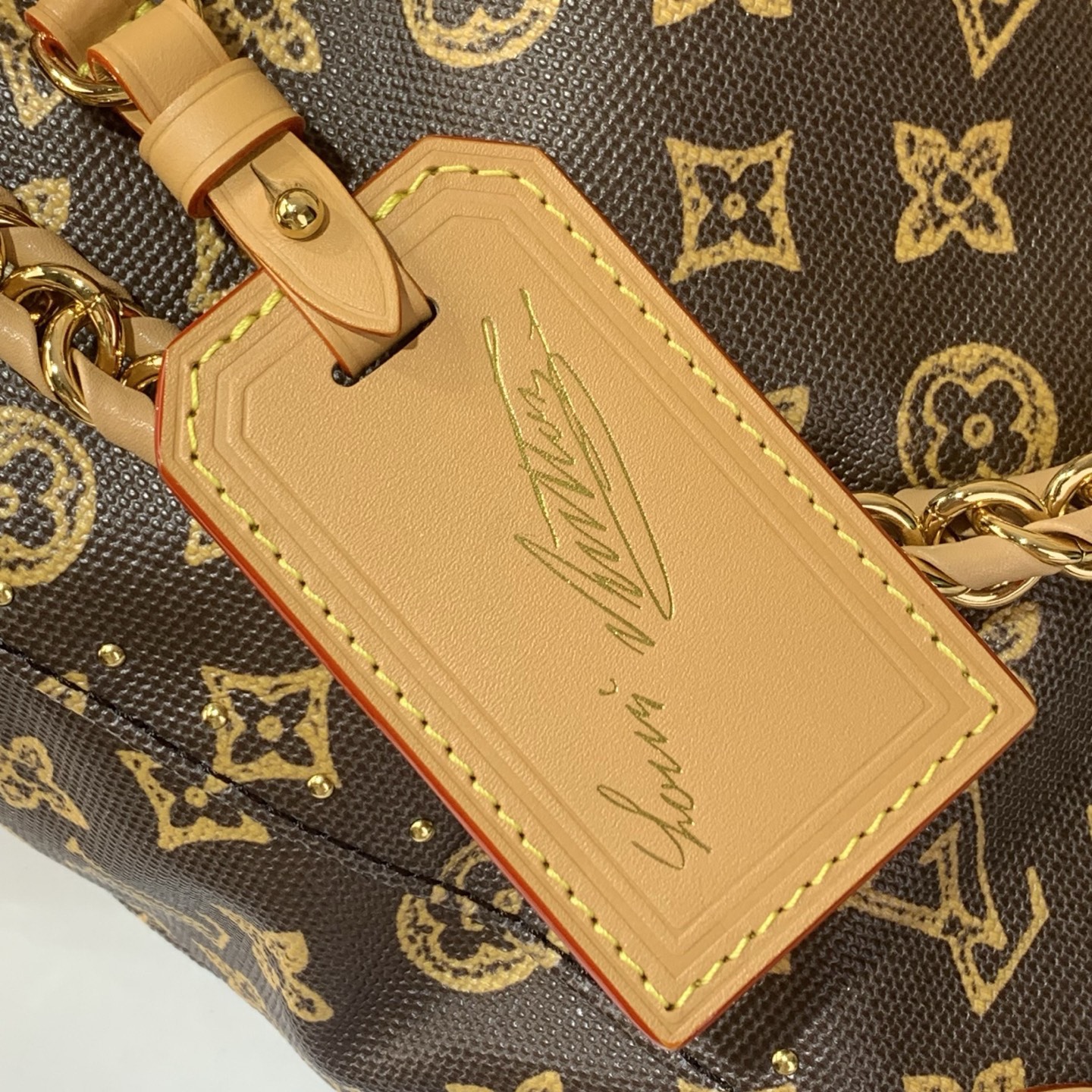 LV Style Brown Canvas Top Handle Bag Bags Top Handle Bag detail image 5 from source 770219