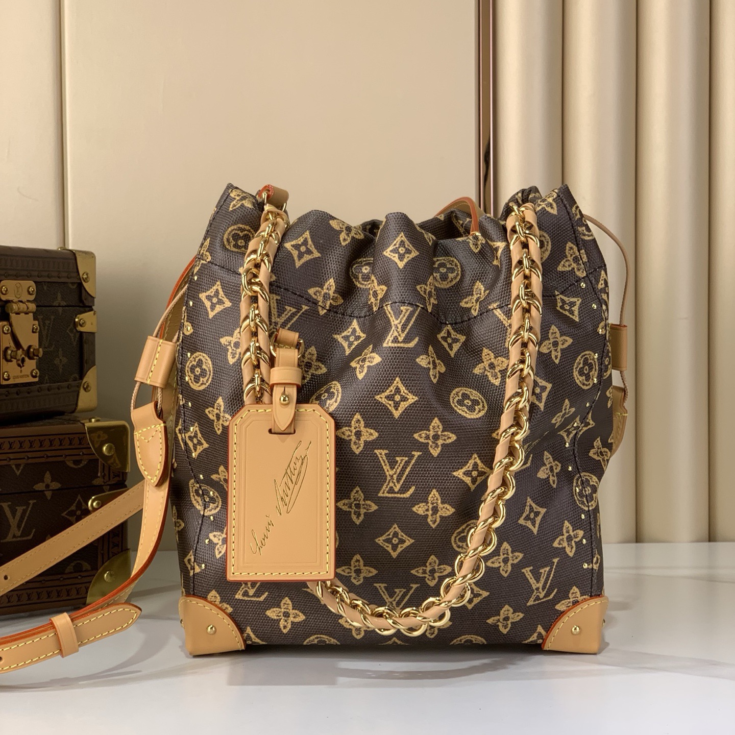 LV Style Brown Canvas Top Handle Bag Bags Top Handle Bag detail image 1 from source 770219