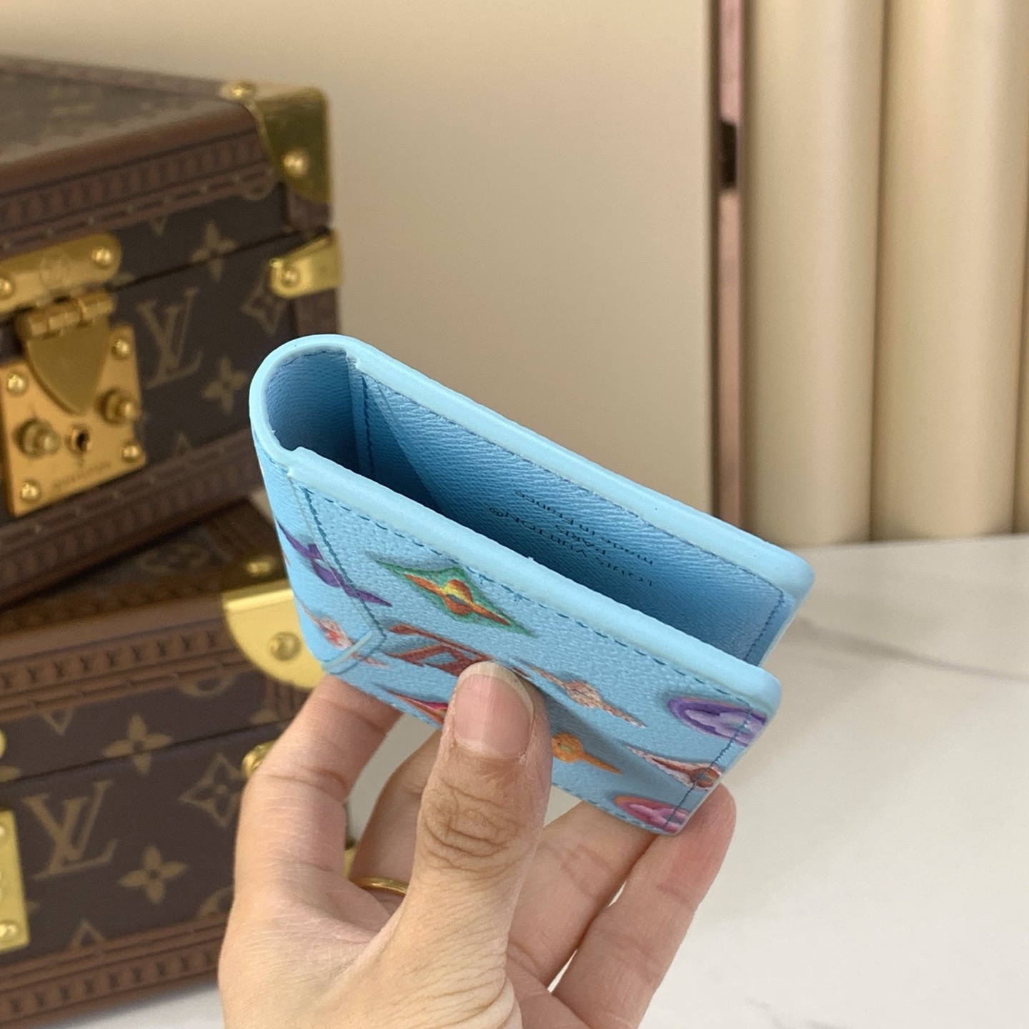 LV Style Beige Canvas Card Holder Bags Card Holder detail image 8 from source 770239