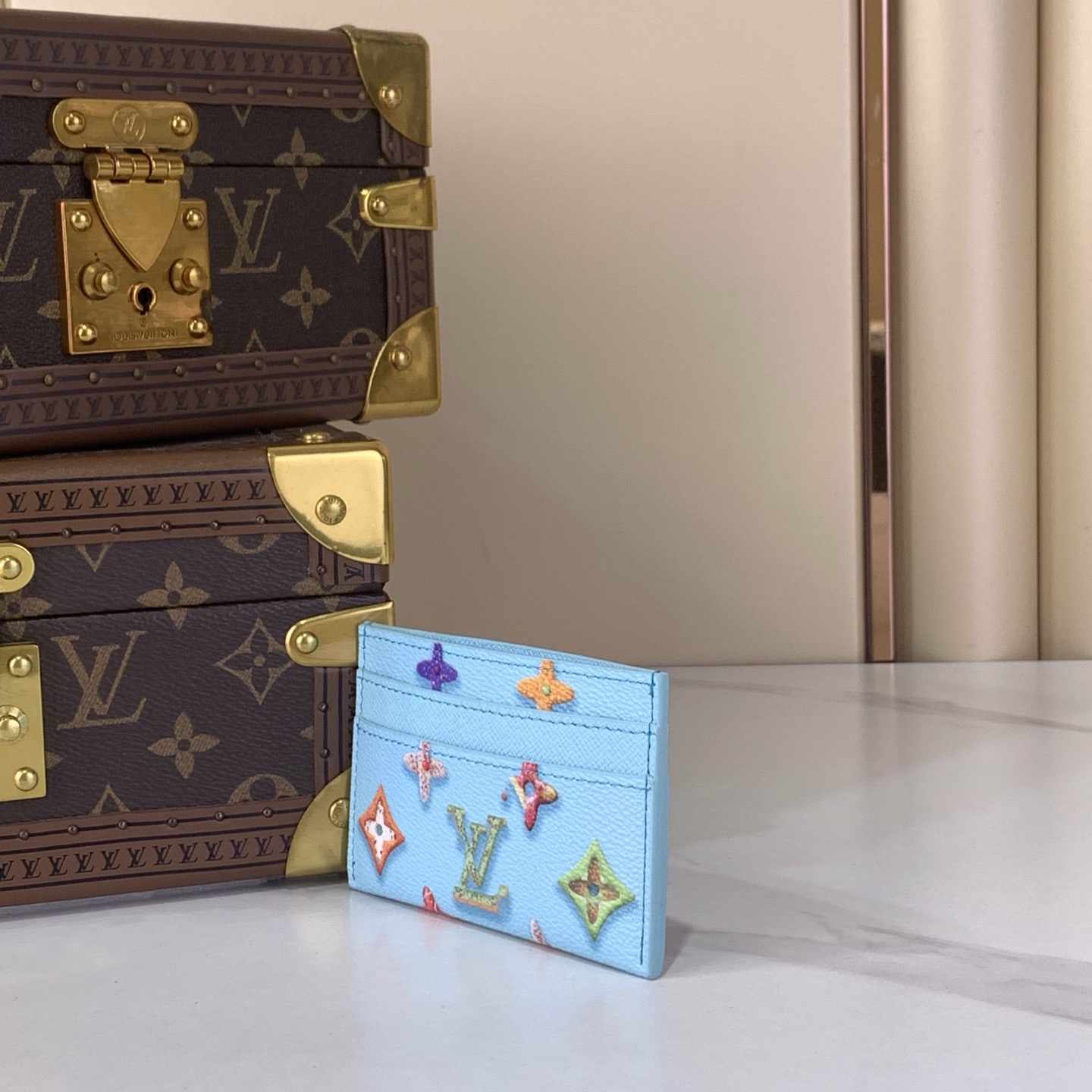 LV Style Beige Canvas Card Holder Bags Card Holder detail image 2 from source 770240