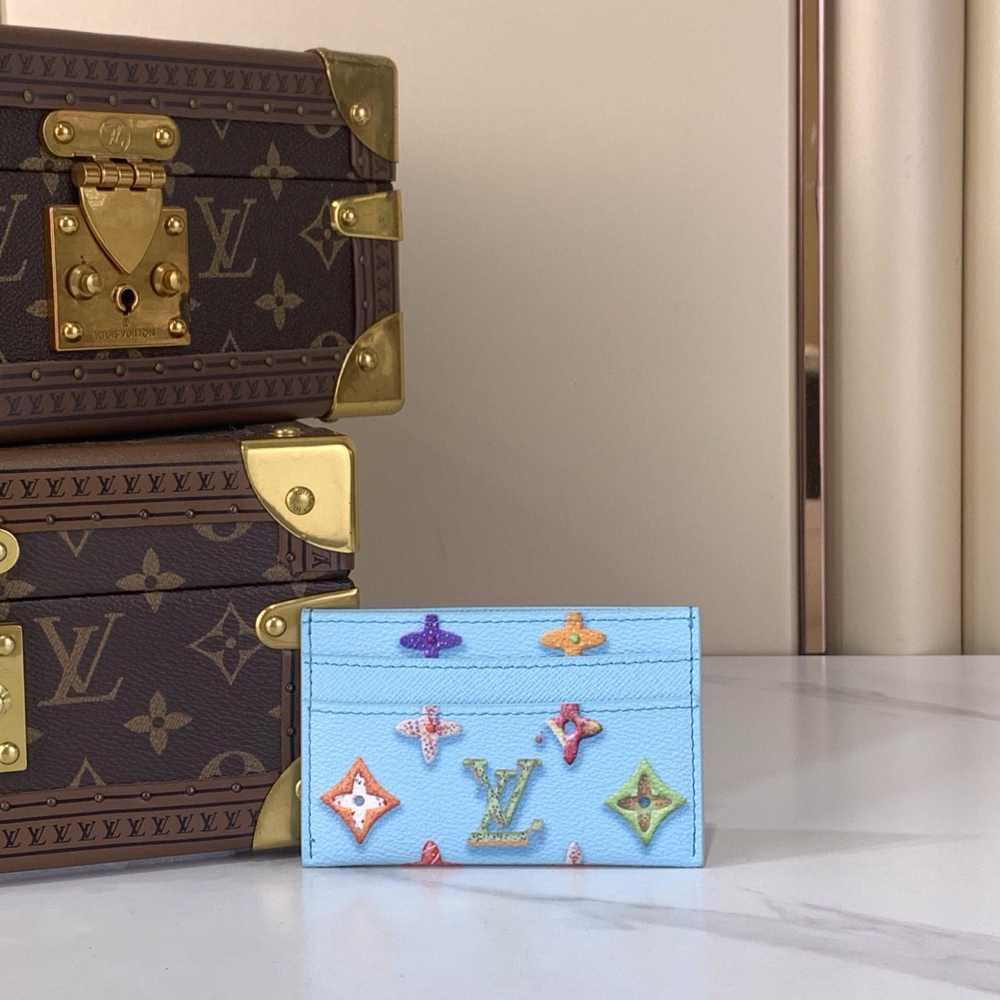 LV Style Beige Canvas Card Holder Bags Card Holder detail image 1 from source 770240