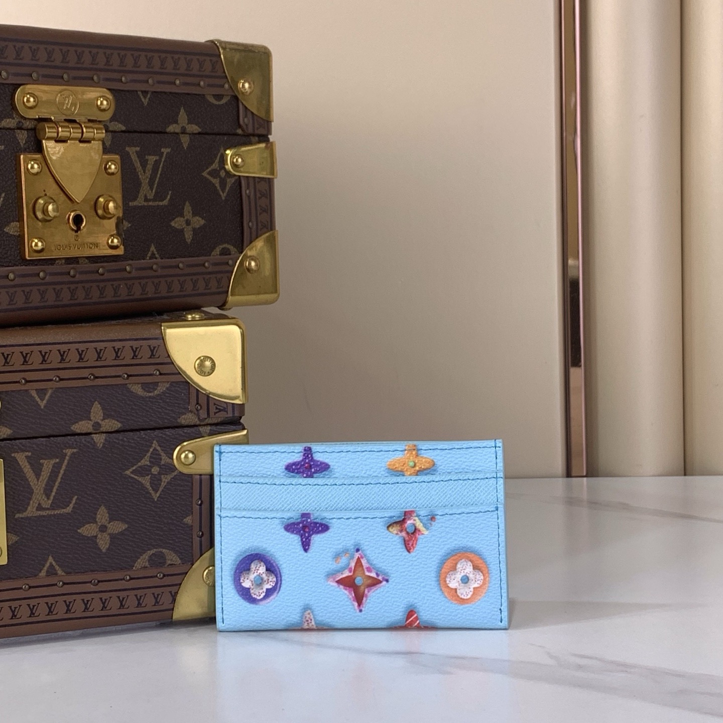 LV Style Beige Canvas Card Holder Bags Card Holder detail image 3 from source 770240