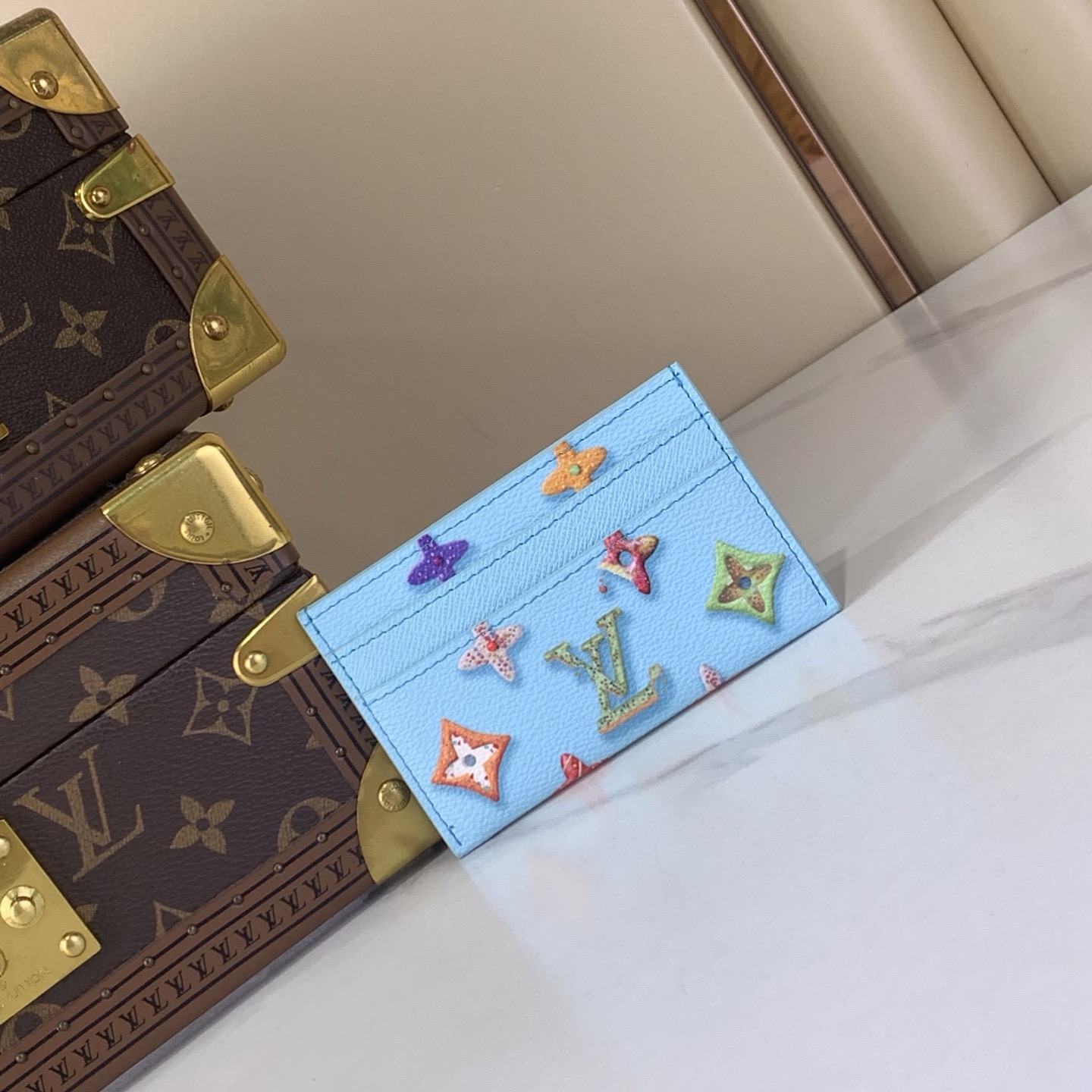 LV Style Beige Canvas Card Holder Bags Card Holder detail image 4 from source 770240