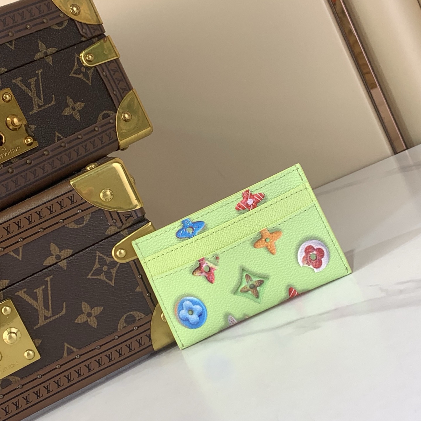 LV Style Beige Canvas Card Holder Bags Card Holder detail image 3 from source 770244
