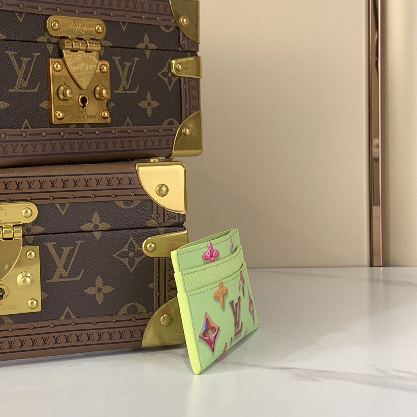 LV Style Beige Canvas Card Holder Bags Card Holder detail image 2 from source 770244