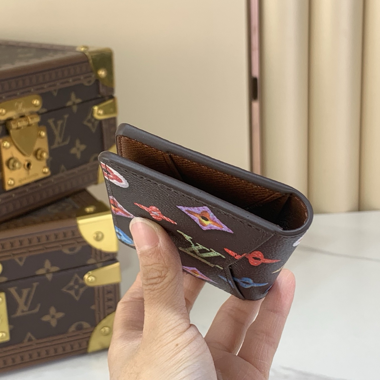LV Style Beige Canvas Card Holder Bags Card Holder detail image 9 from source 770247